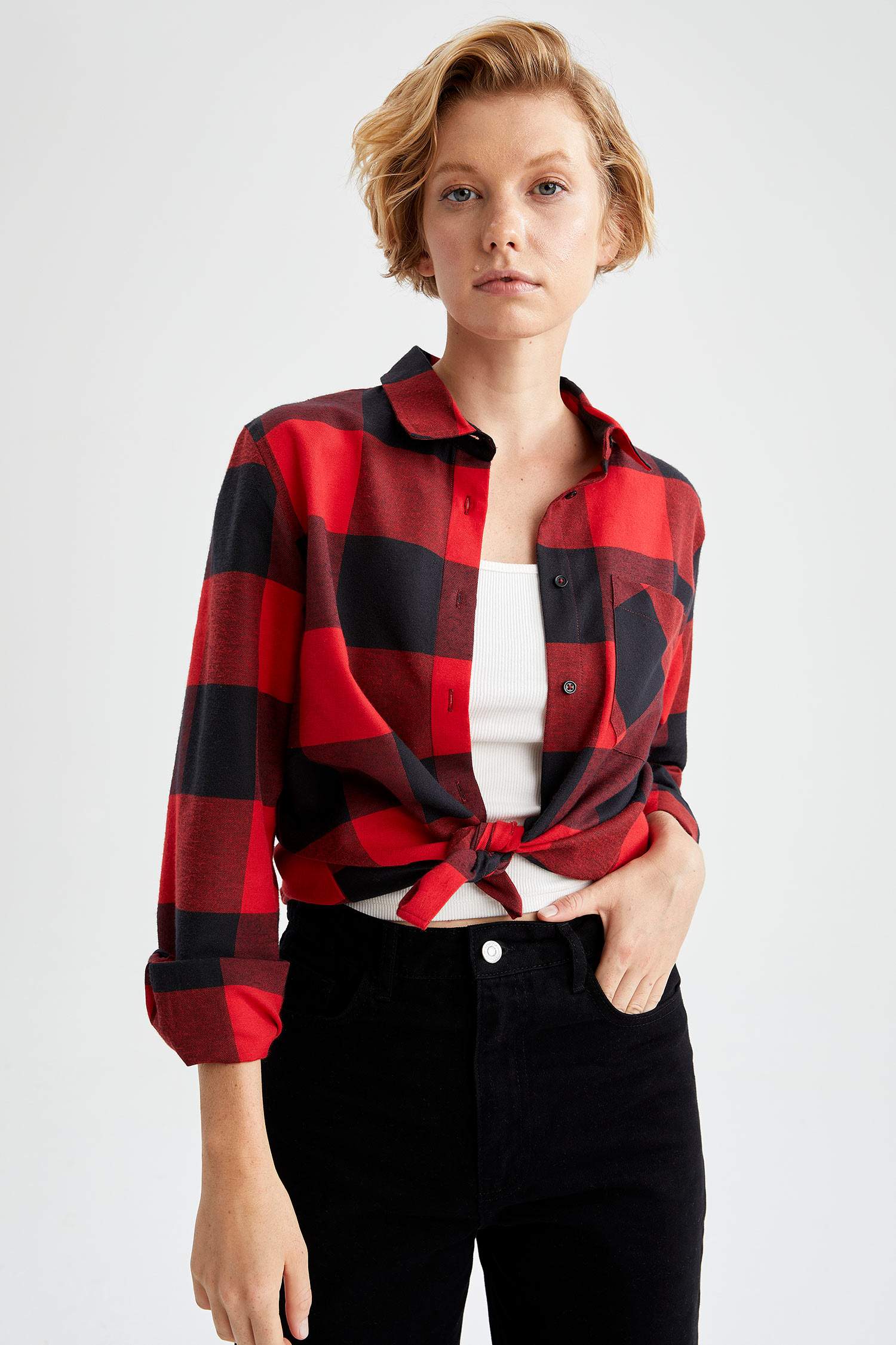 Retro Ekoseli Relax Fit Flanel Oduncu Gömlek