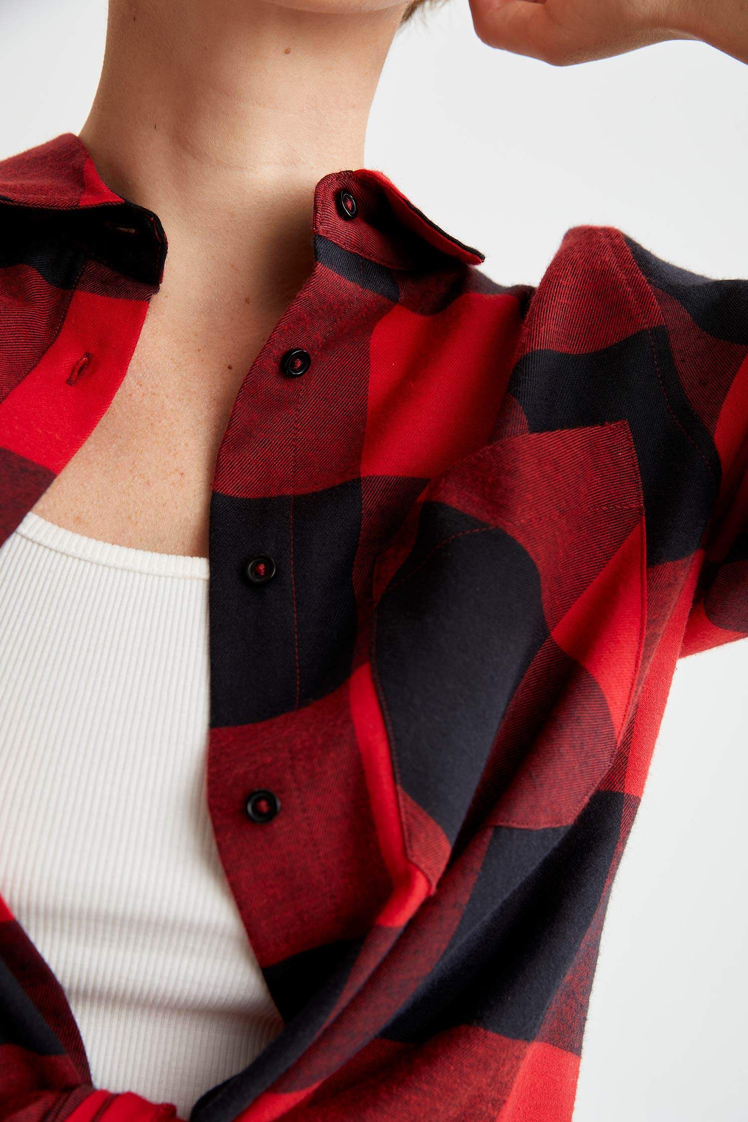 Retro Ekoseli Relax Fit Flanel Oduncu Gömlek