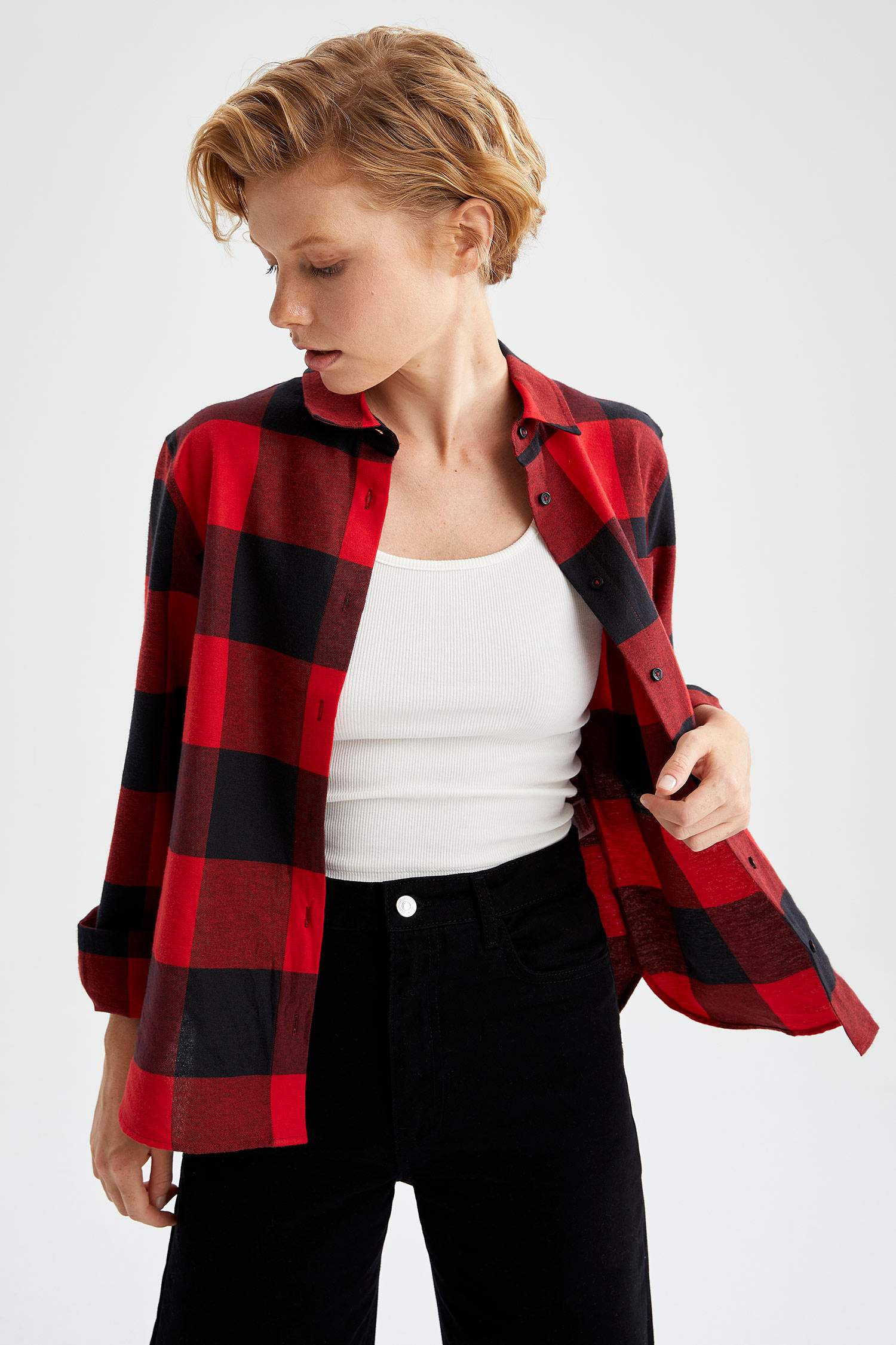 Retro Ekoseli Relax Fit Flanel Oduncu Gömlek