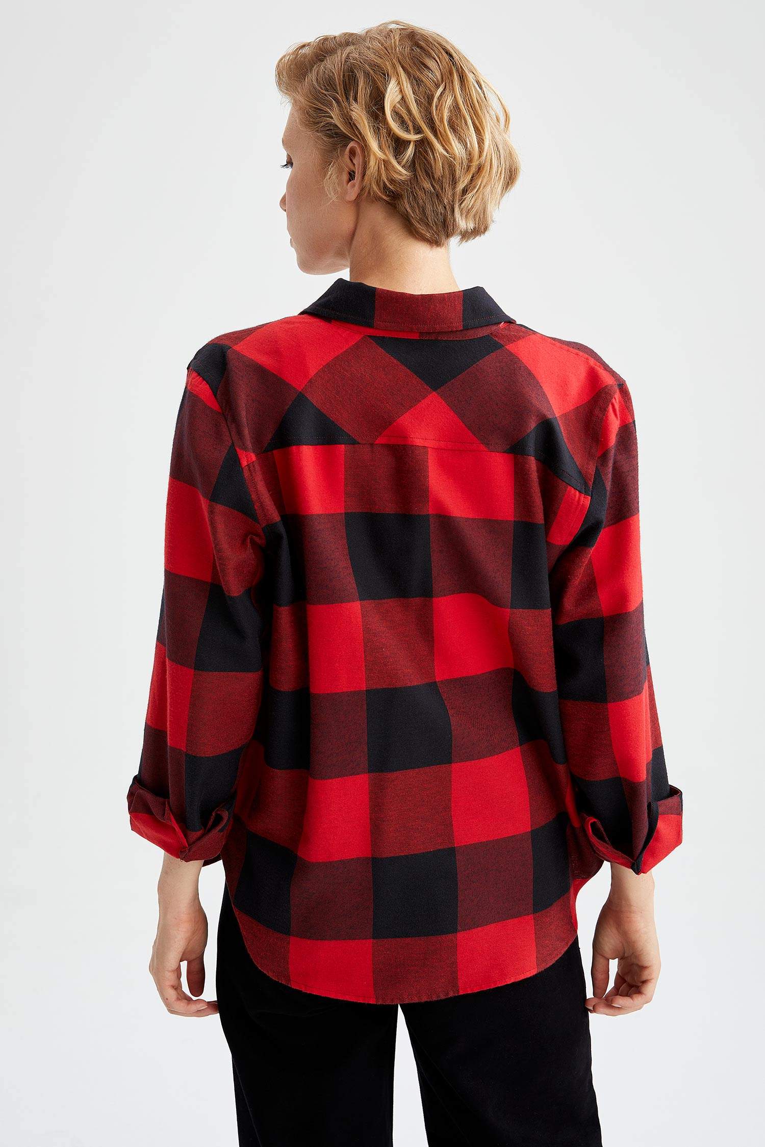 Retro Ekoseli Relax Fit Flanel Oduncu Gömlek
