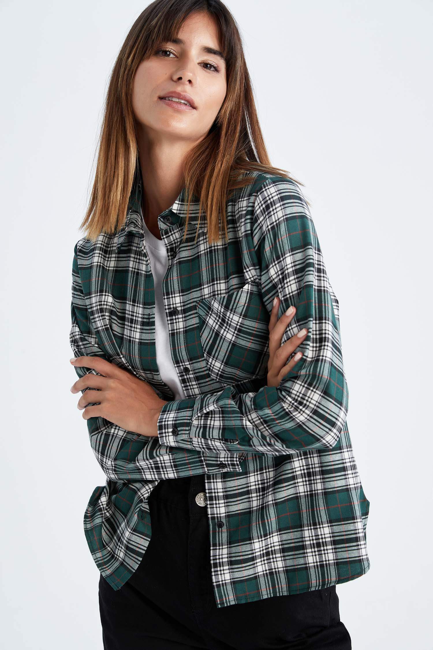 Retro Ekoseli Relax Fit Flanel Oduncu Gömlek