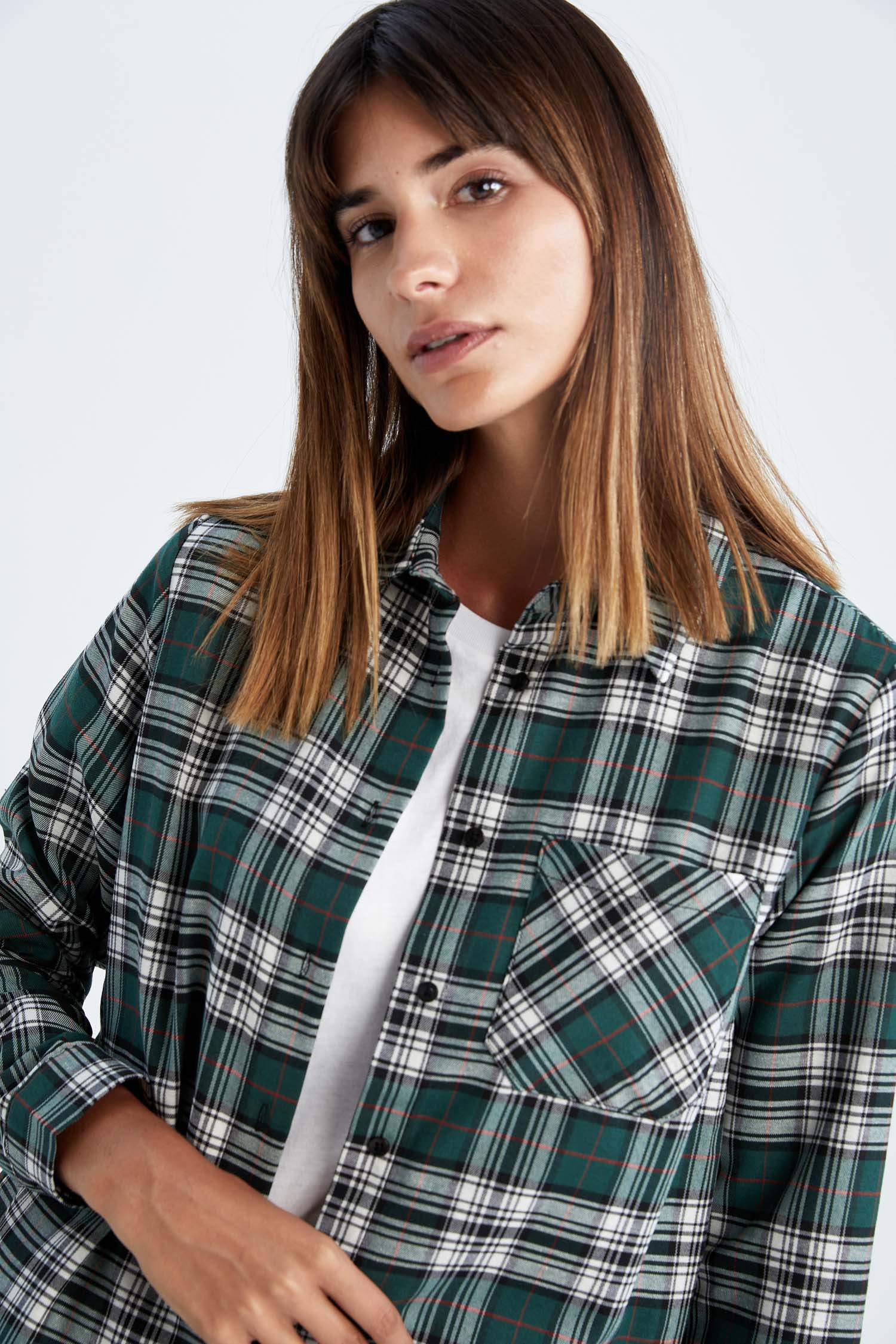 Retro Ekoseli Relax Fit Flanel Oduncu Gömlek