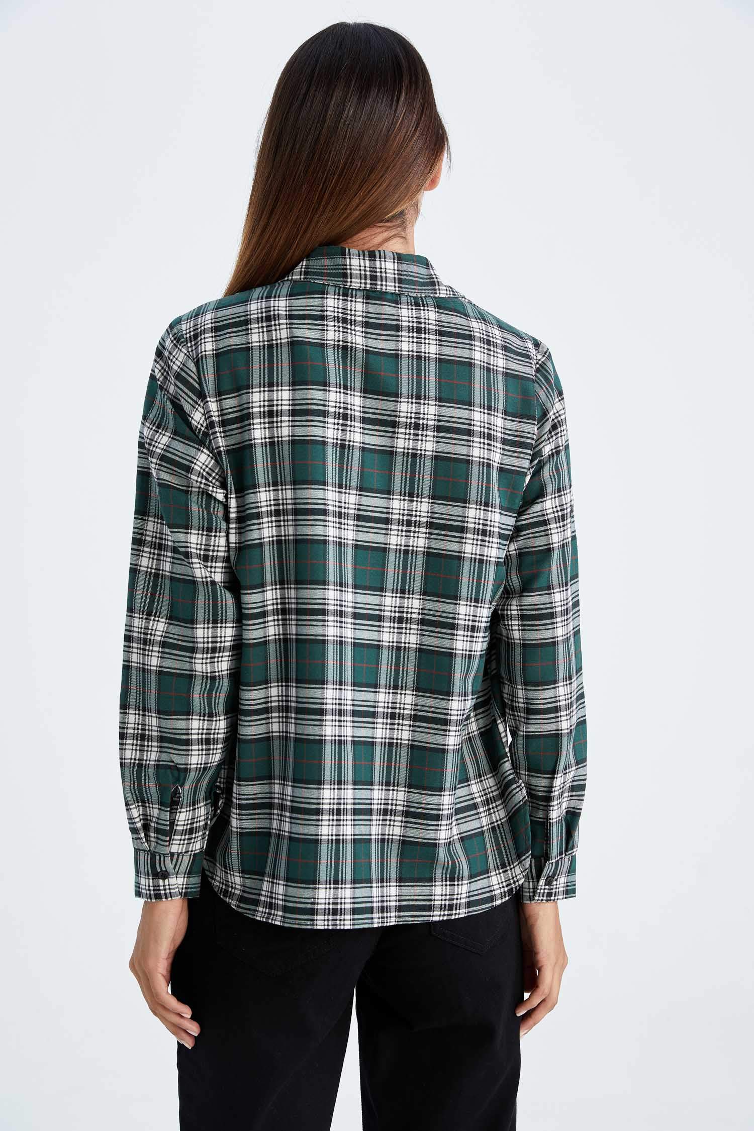 Retro Ekoseli Relax Fit Flanel Oduncu Gömlek