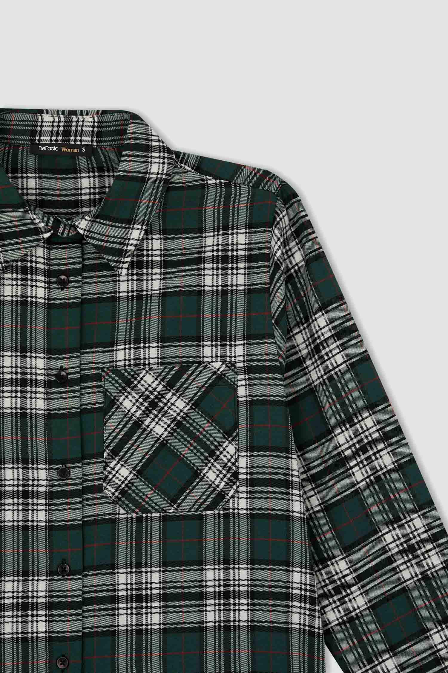 Retro Ekoseli Relax Fit Flanel Oduncu Gömlek