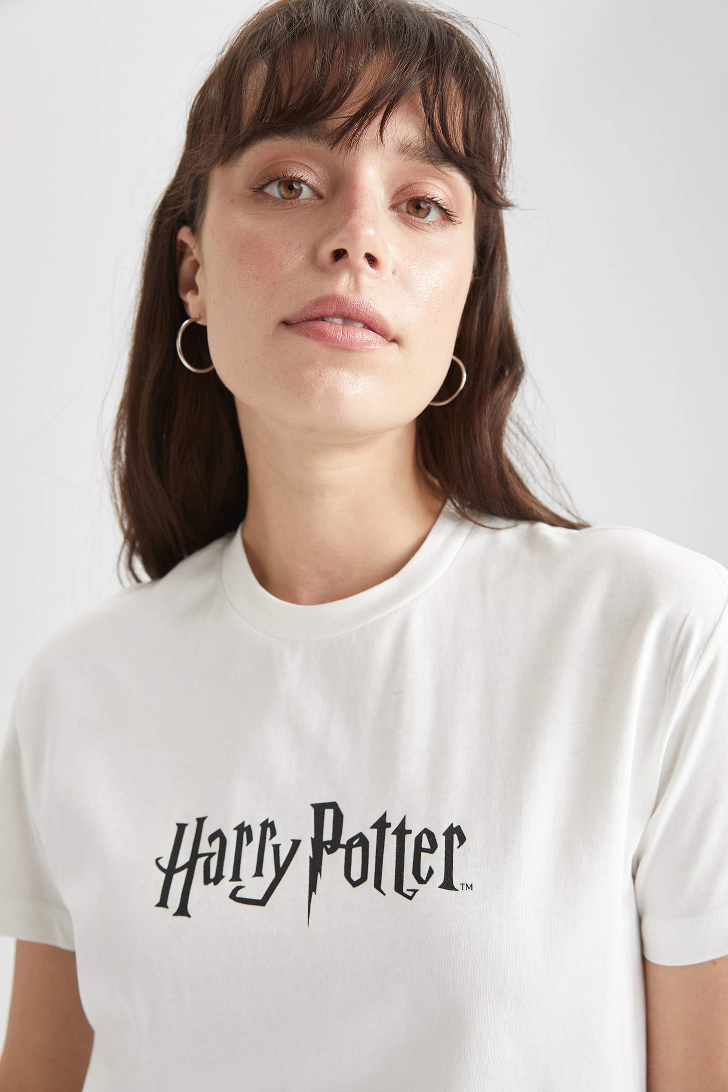 Harry Potter Lisanslı Bisiklet Yaka Relax Fit Tunik Tişört