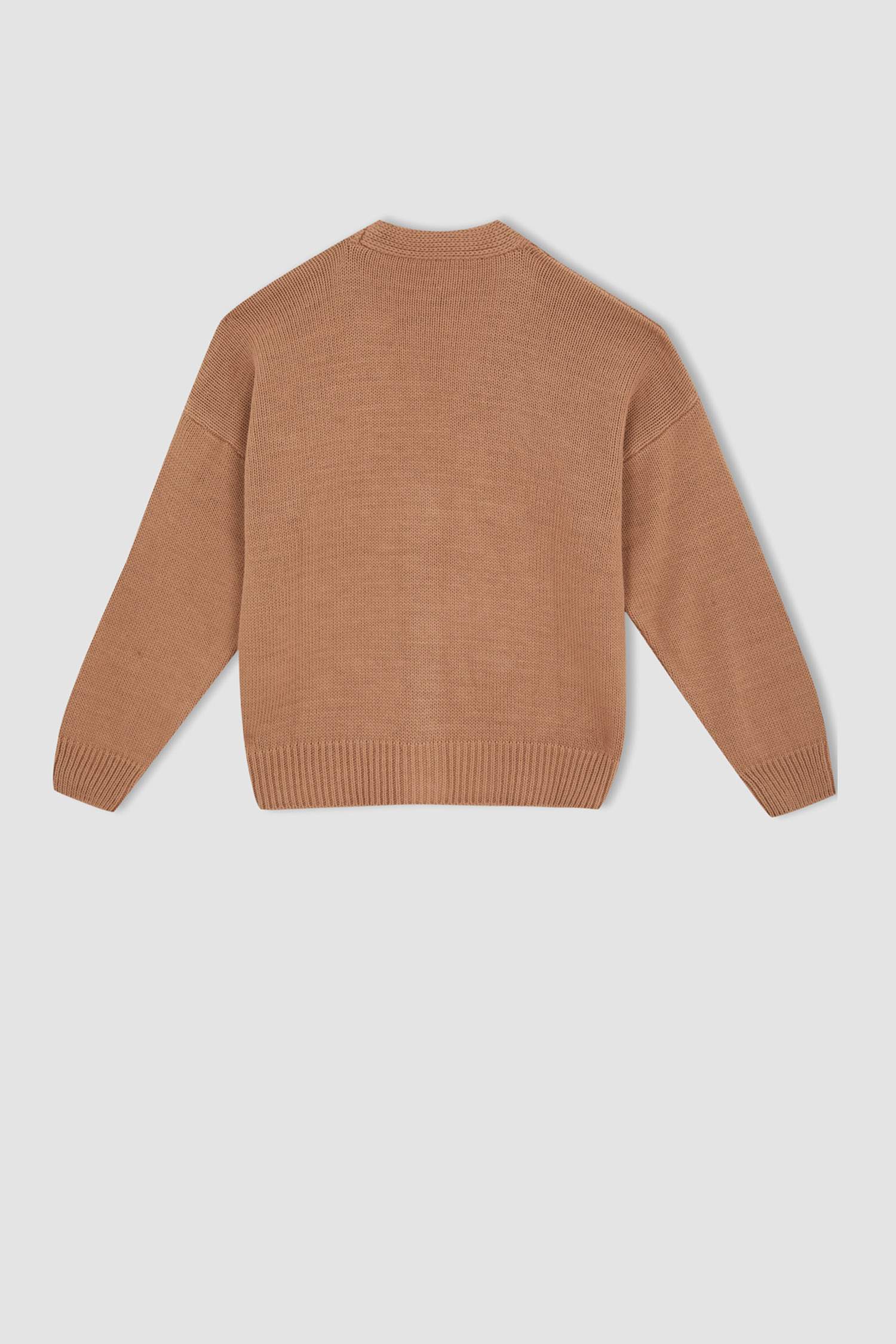 Kız Çocuk Regular Fit V Yaka Düğmeli Triko Hırka
