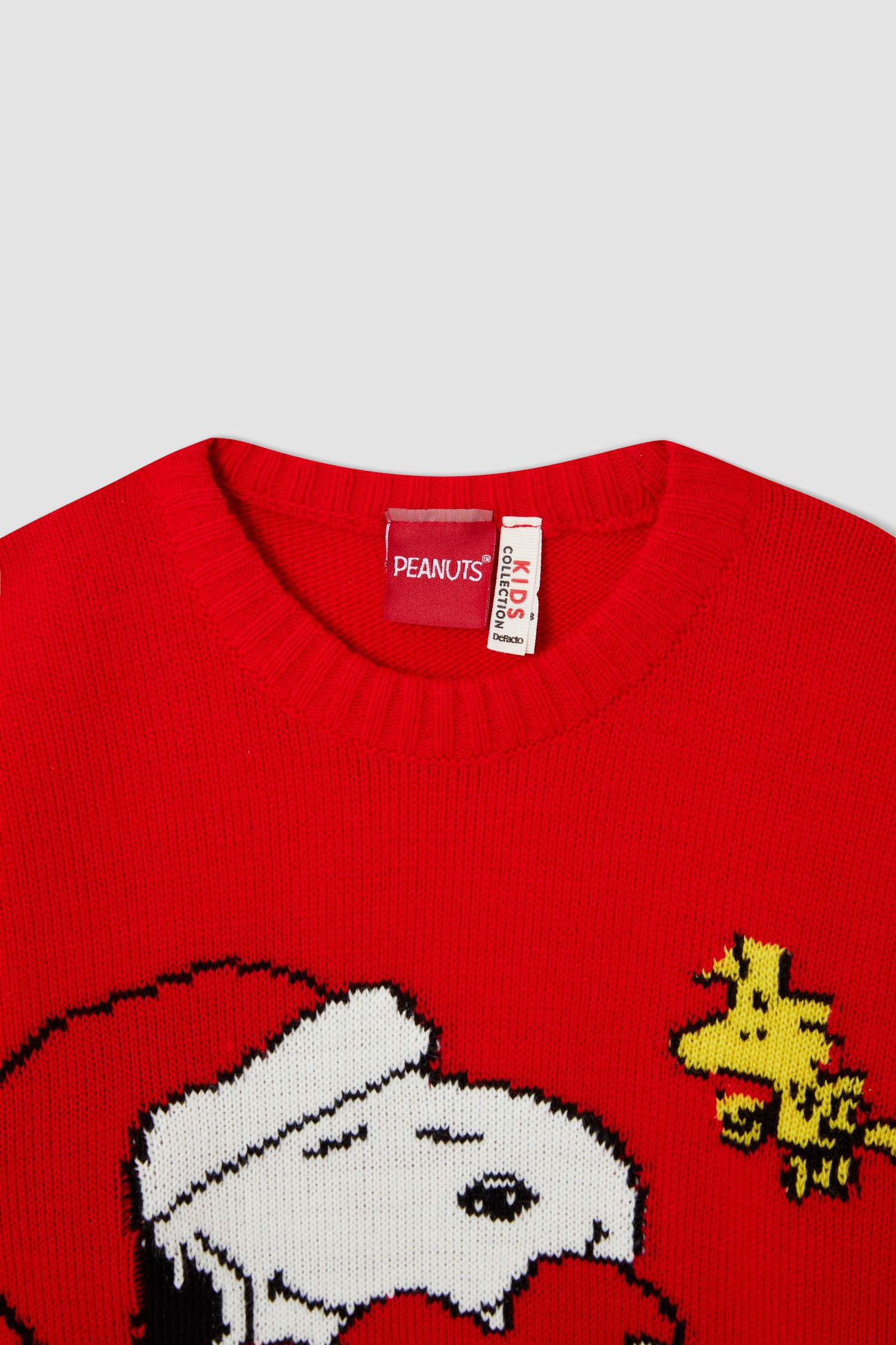 Kız Çocuk Snoopy Lisanslı Yılbaşı Temalı Regular Fit Triko Kazak