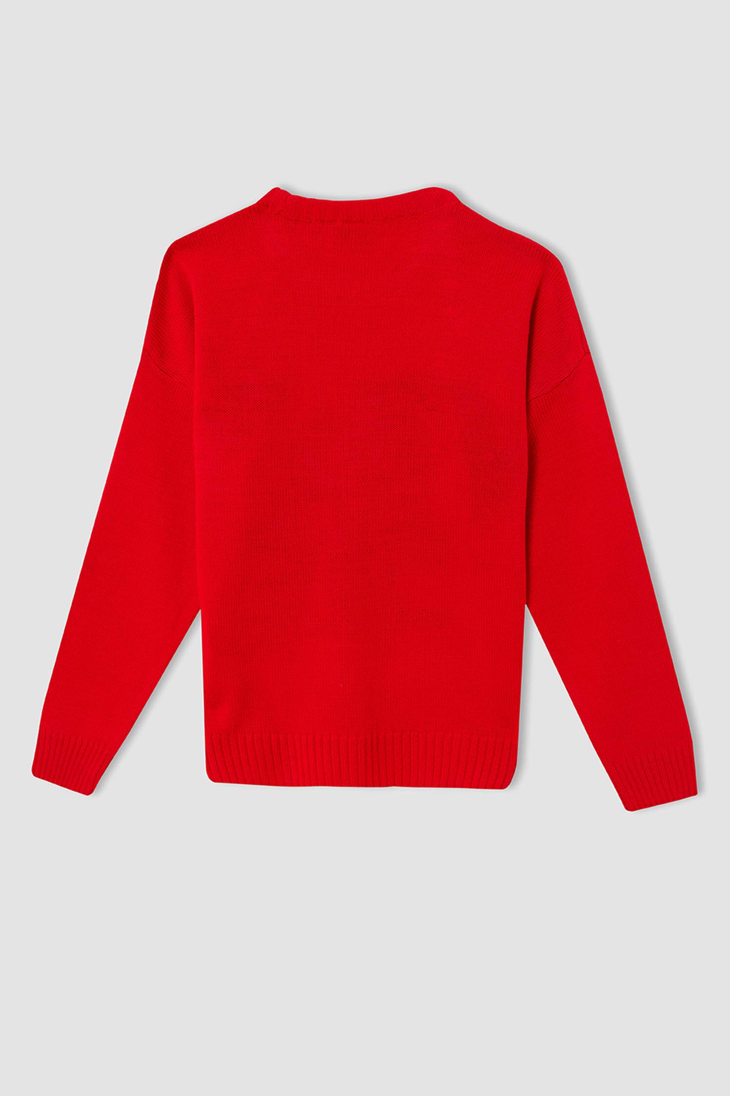 Kız Çocuk Snoopy Lisanslı Yılbaşı Temalı Regular Fit Triko Kazak
