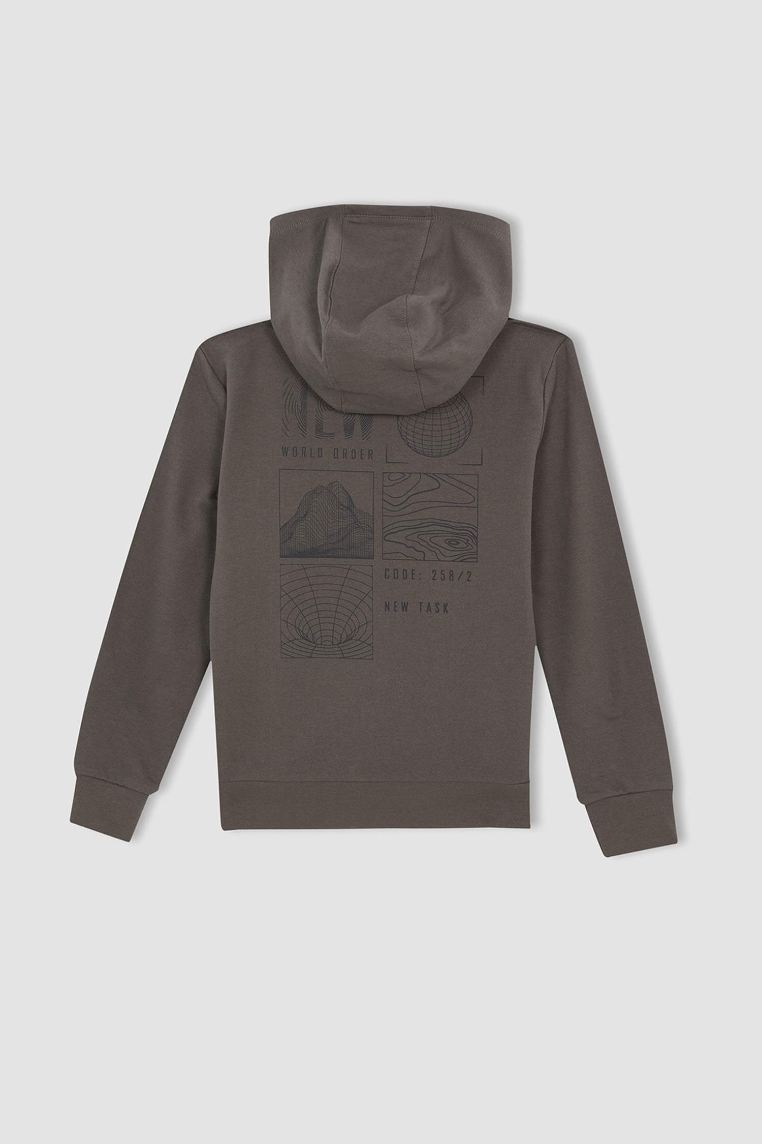 Erkek Çocuk Slim Fit Kapüşonlu Sırt Baskılı 2'li Takım