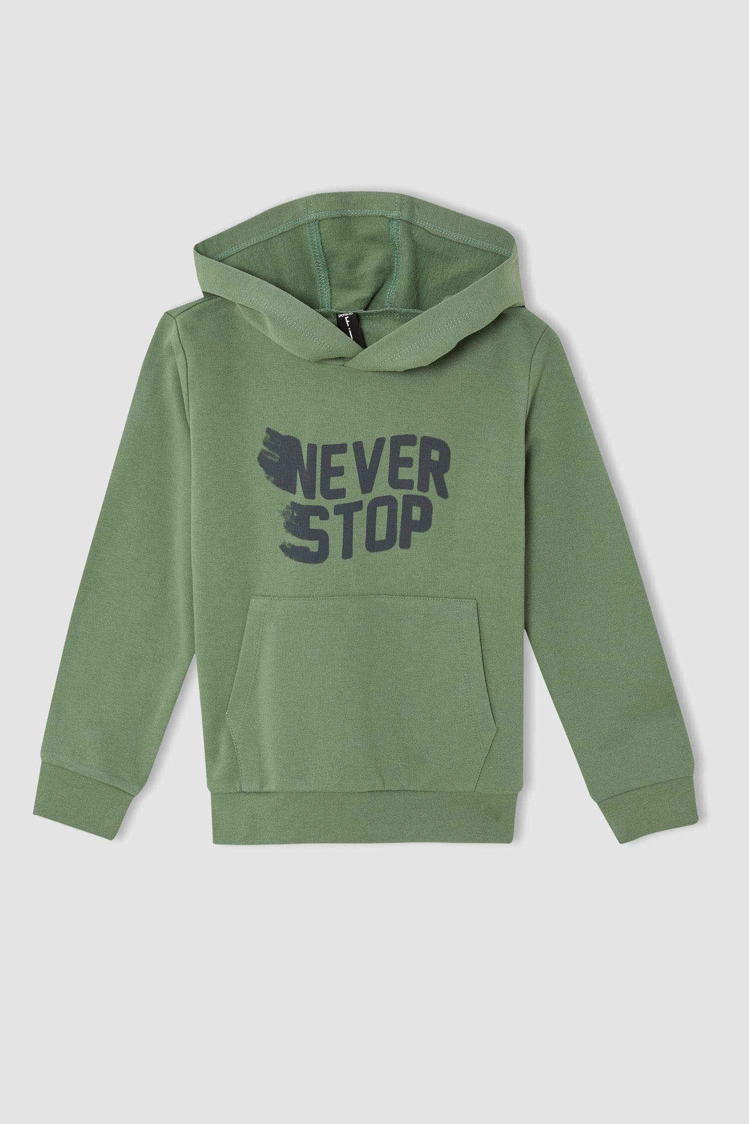 Erkek Çocuk Baskılı Kapüşonlu Kanguru Cepli Uzun Kollu Sweatshirt ve Jogger Eşofman Altı Takımı
