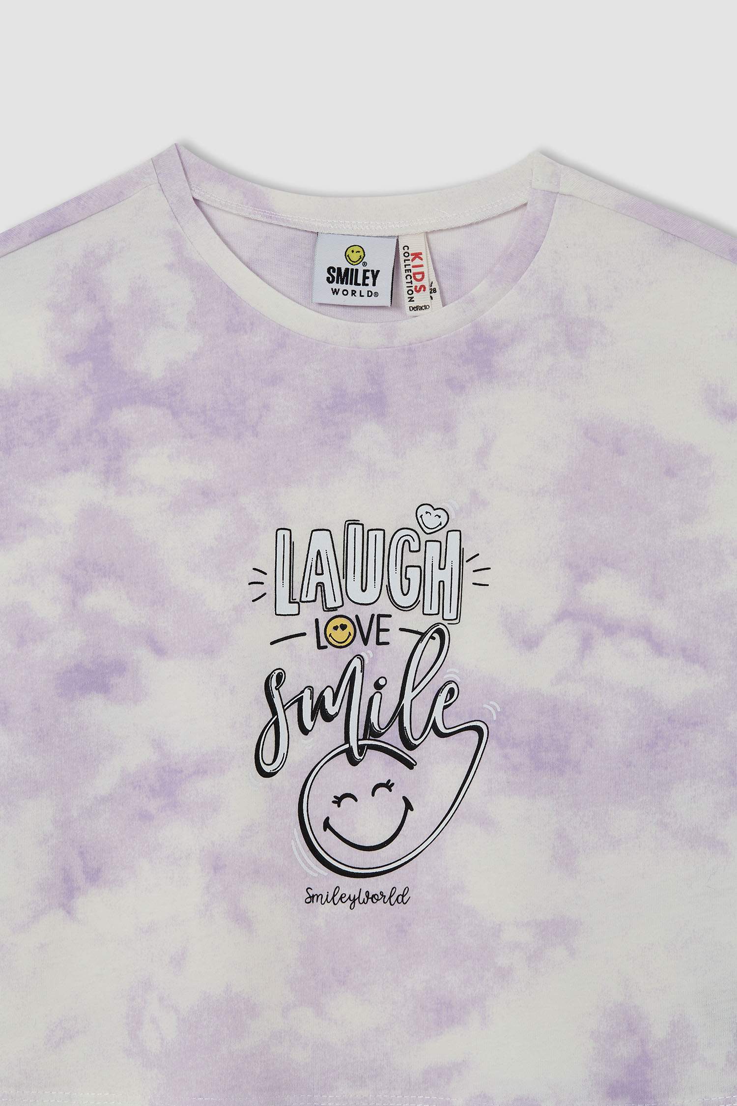 Kız Çocuk SmileyWorld Lisanslı Batik Kısa Kollu Tişört