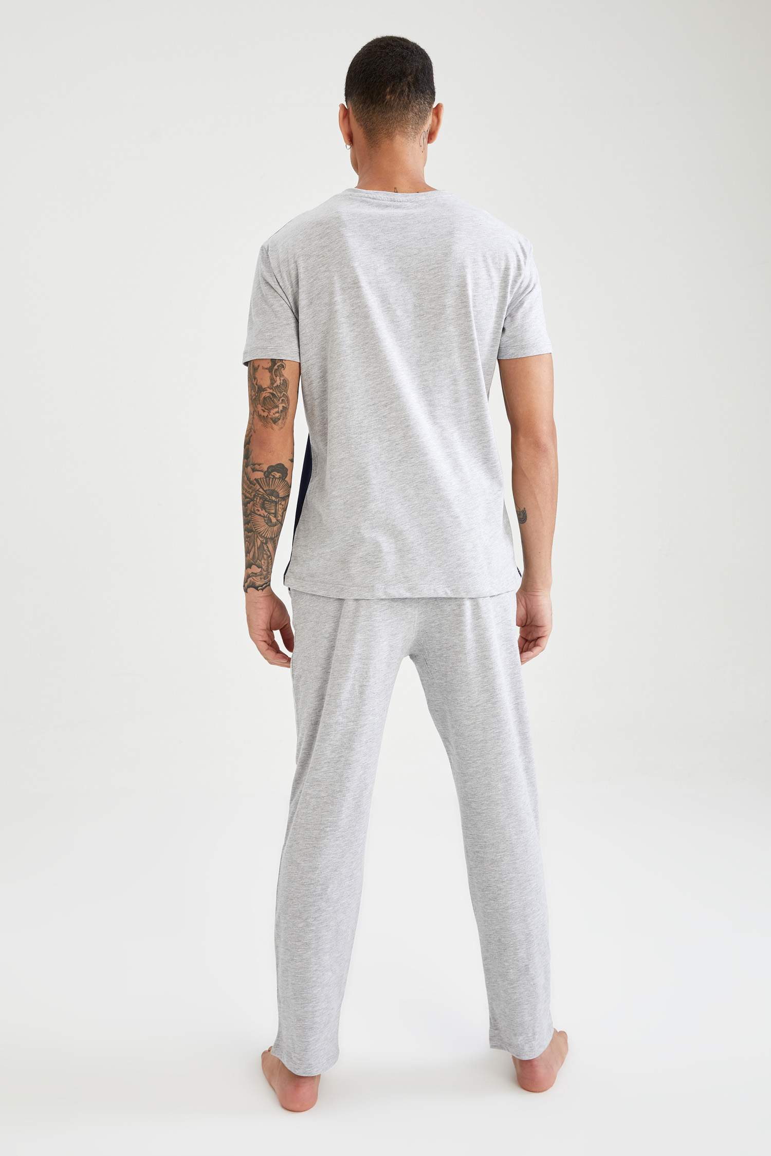Regular Fit Renk Bloklu Pijama Takımı