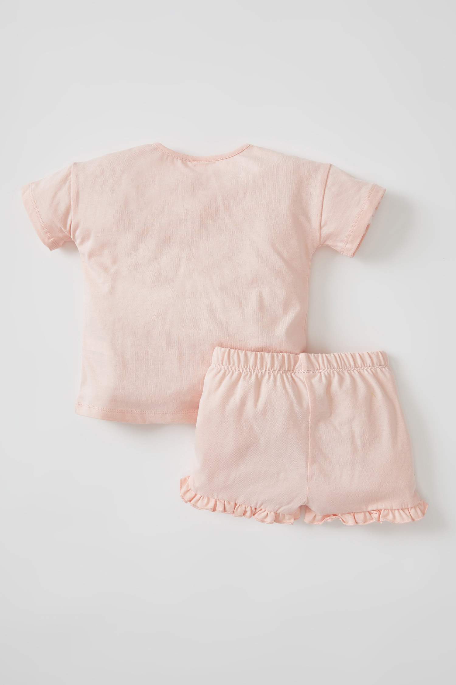 Kız Bebek Flamingo Baskılı Kısa Kollu Tişört Ve Şort Takımı