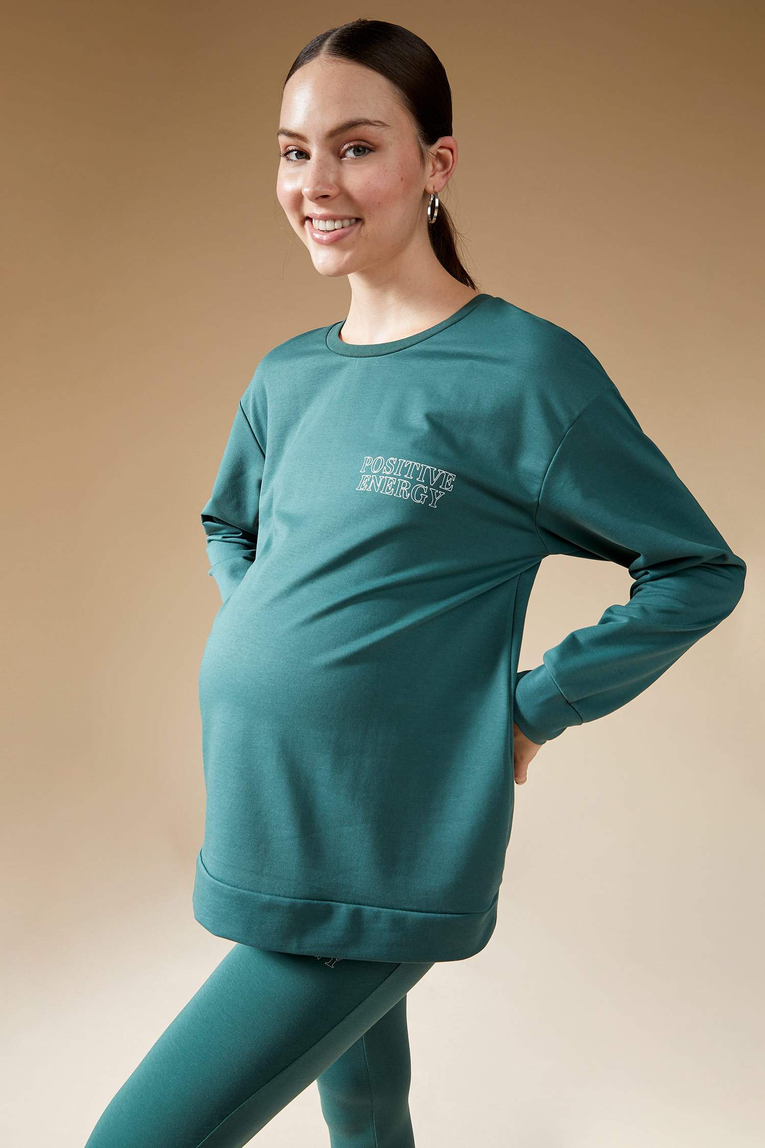 Hamile Slogan Baskılı Sweatshirt