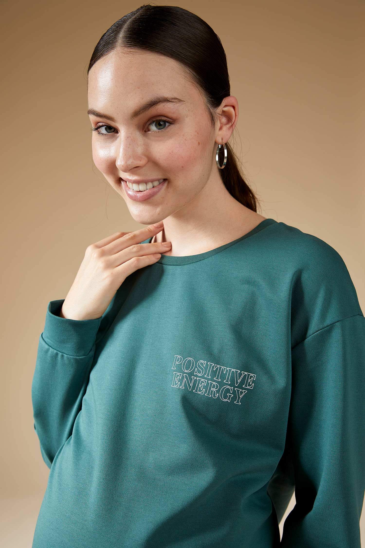 Hamile Slogan Baskılı Sweatshirt