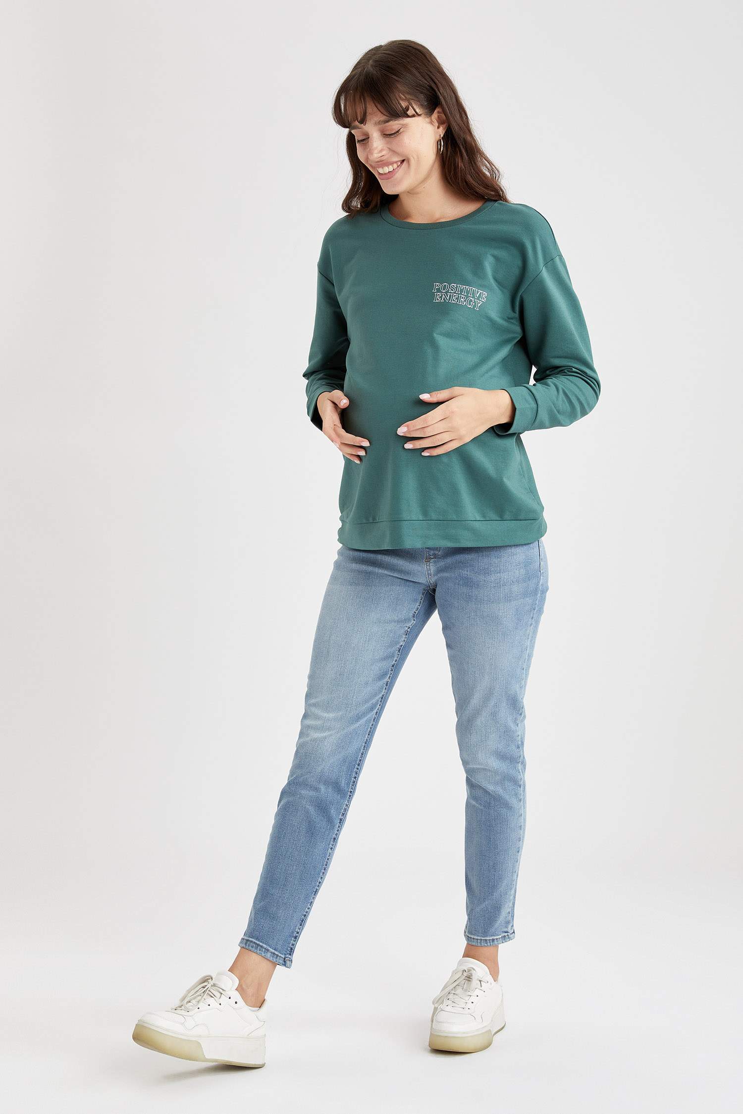 Hamile Slogan Baskılı Sweatshirt