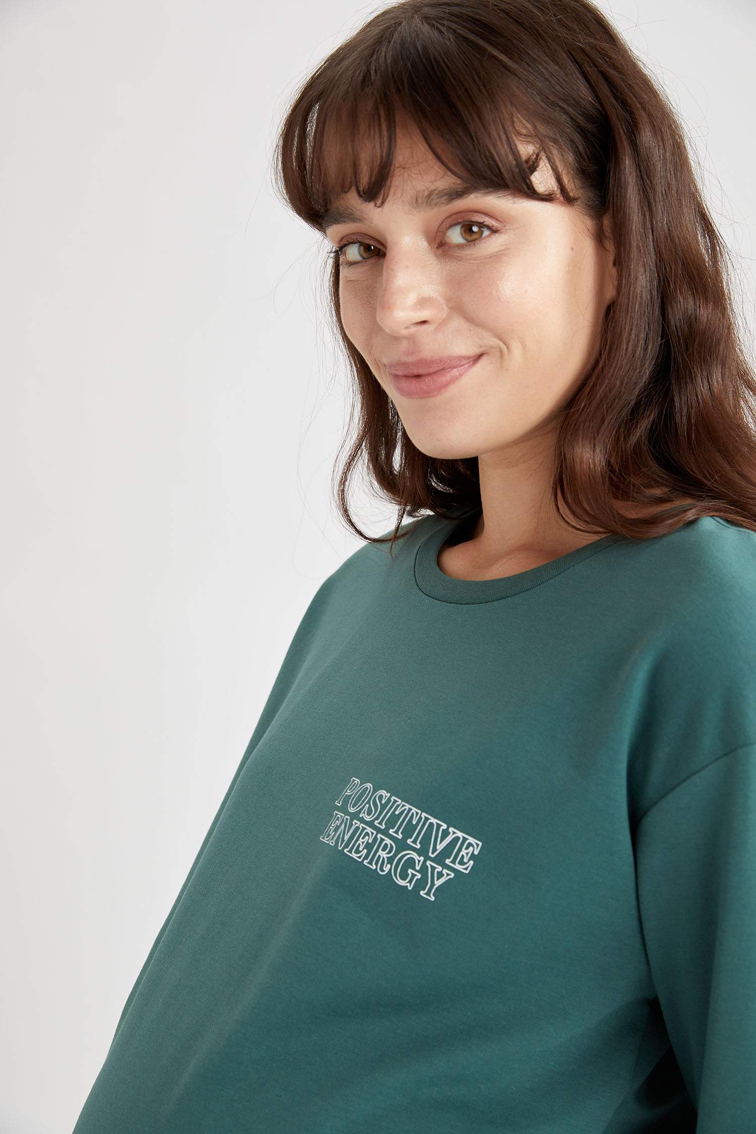 Hamile Slogan Baskılı Sweatshirt