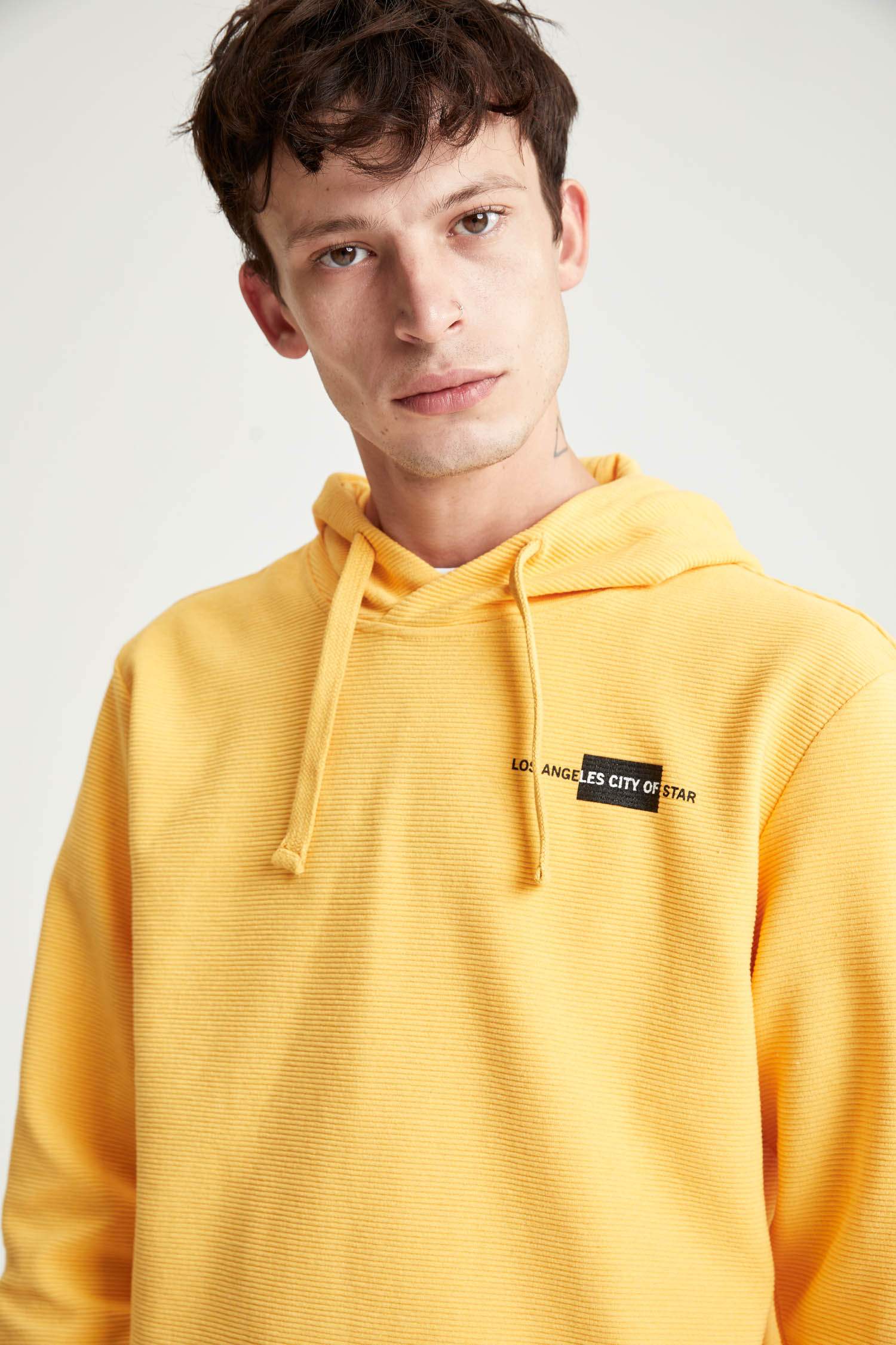 Regular Fit Slogan Desenli Uzun Kollu Sweatshirt