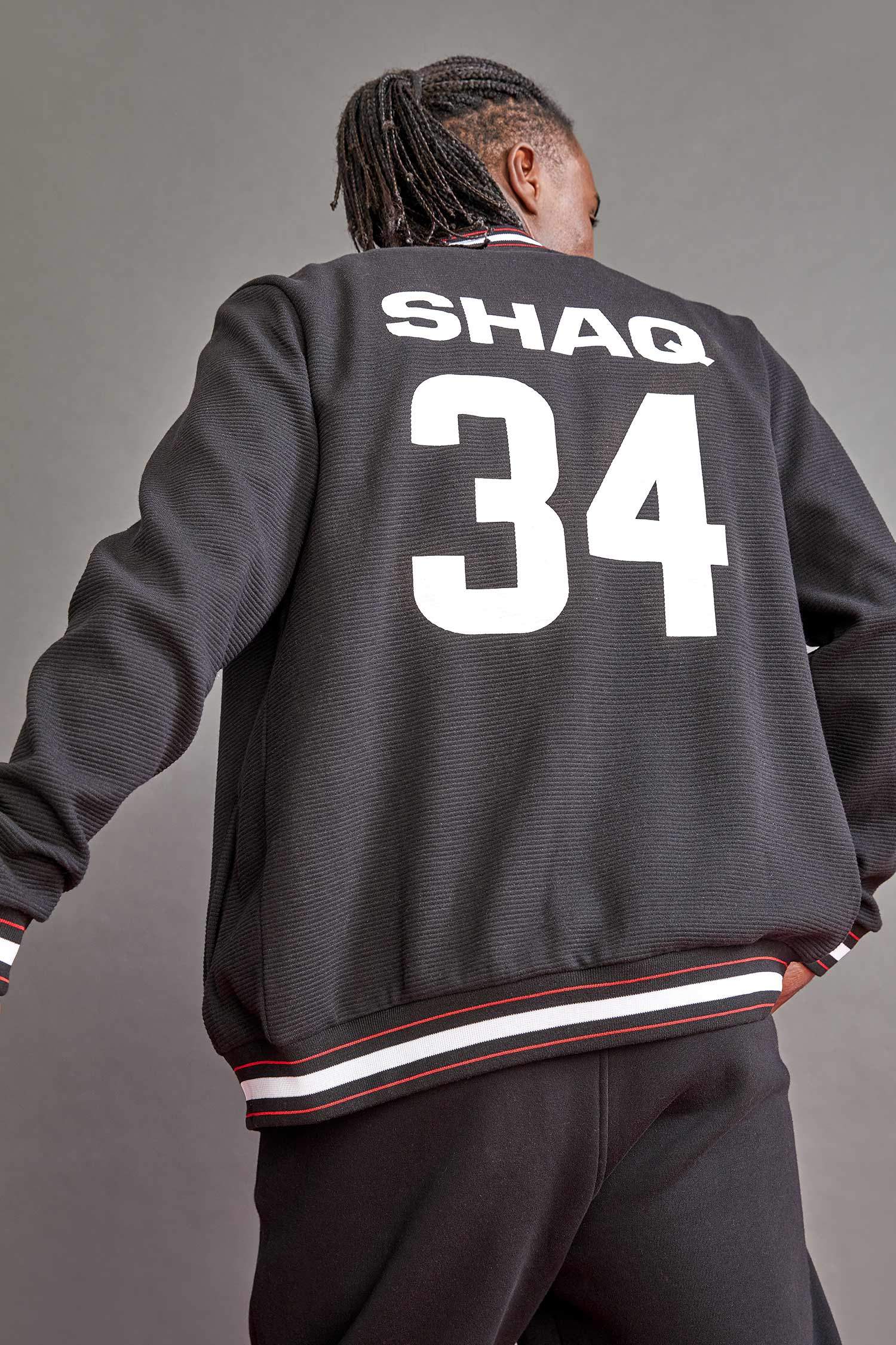 Defacto Fit Shaquille O'Neal Lisanslı Standart Fit Kolej Yaka Bomber Sırt Baskılı Hırka
