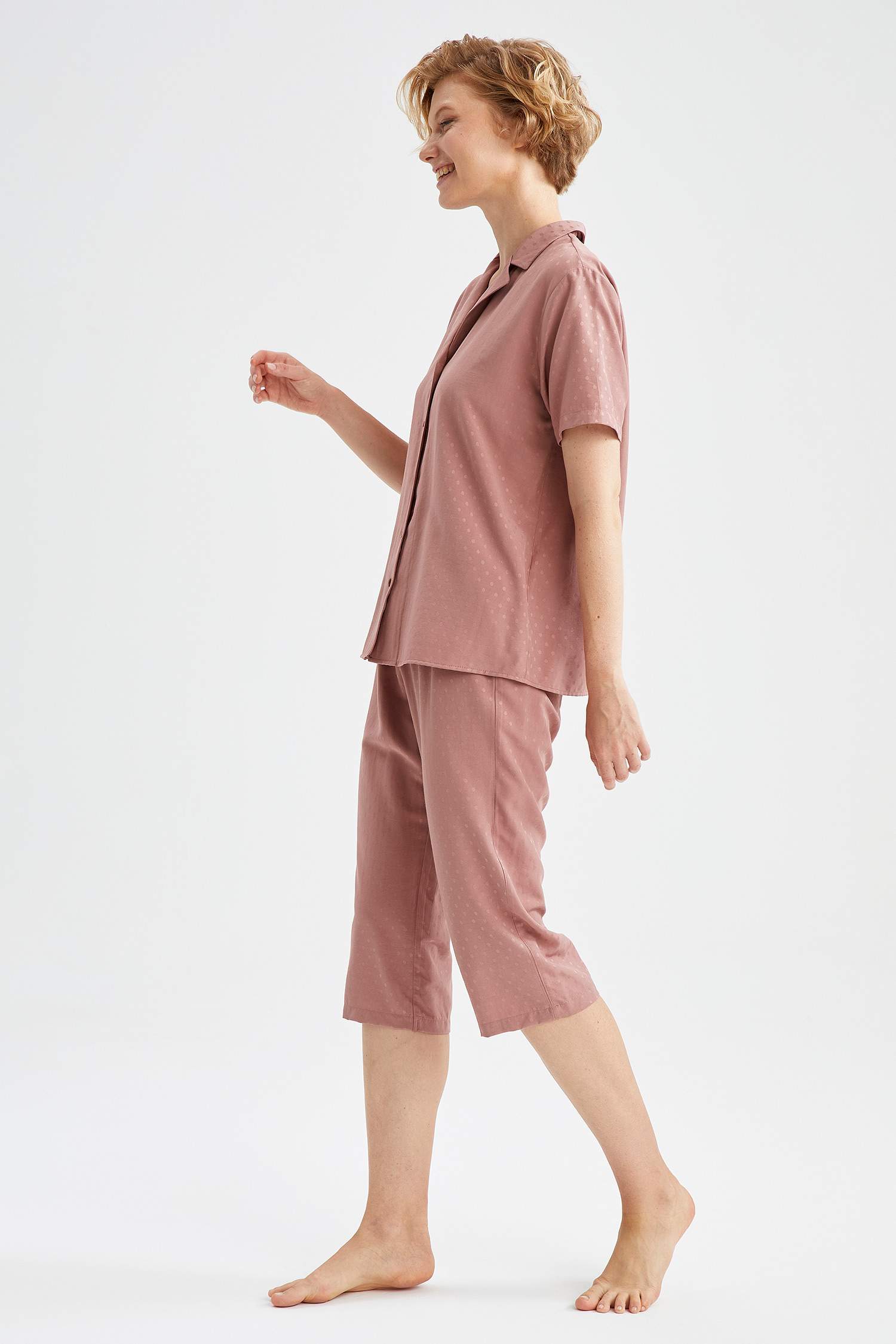 Elastik Belli Relax Fit Kapri Pijama Altı