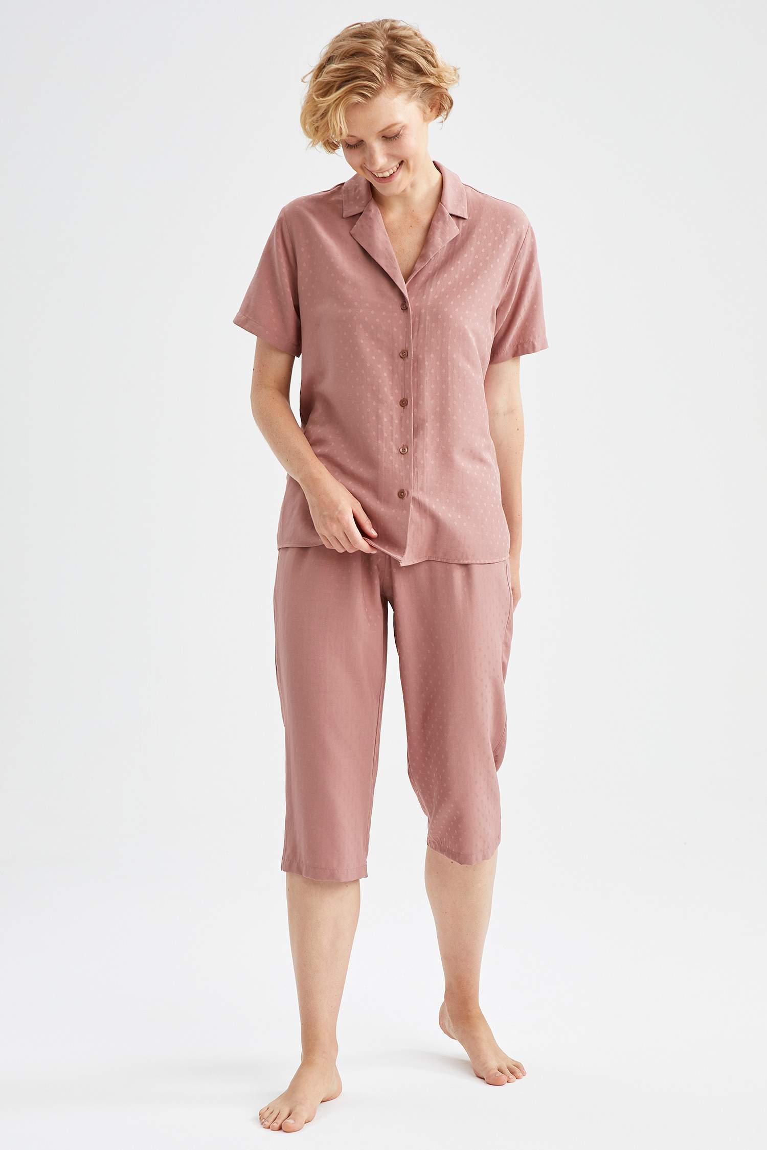 Elastik Belli Relax Fit Kapri Pijama Altı