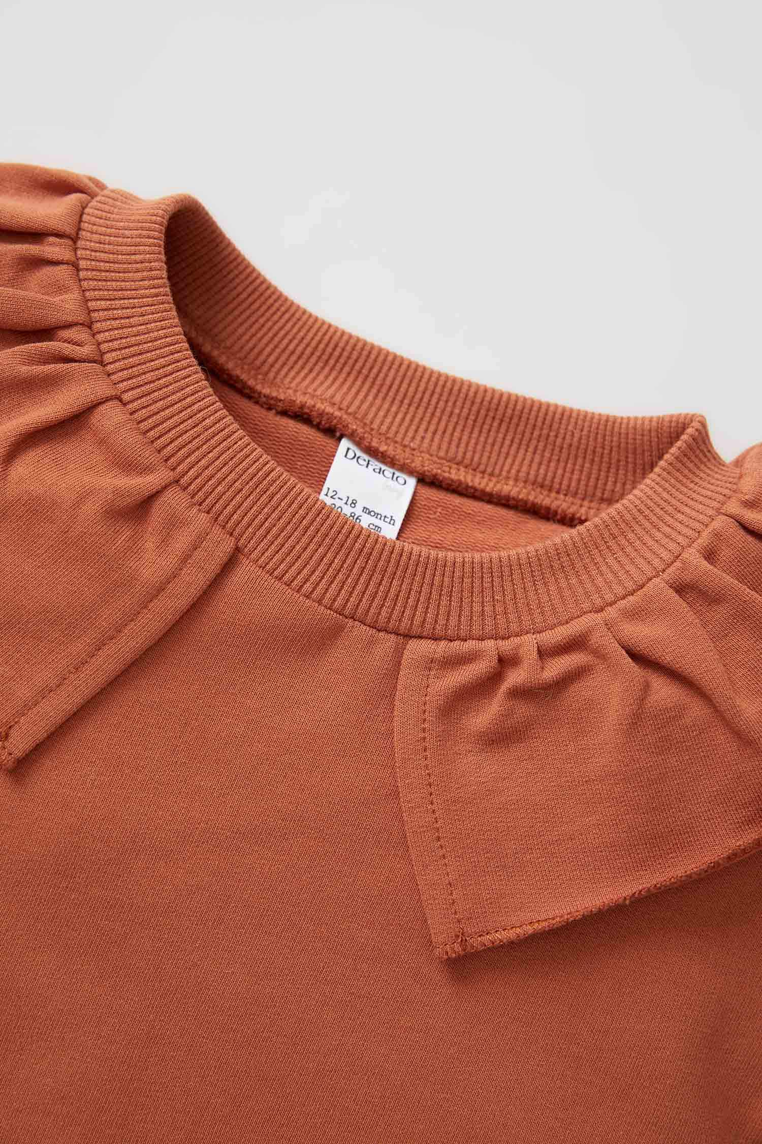 Kız Bebek Regular Fit Yakalı Sweatshirt