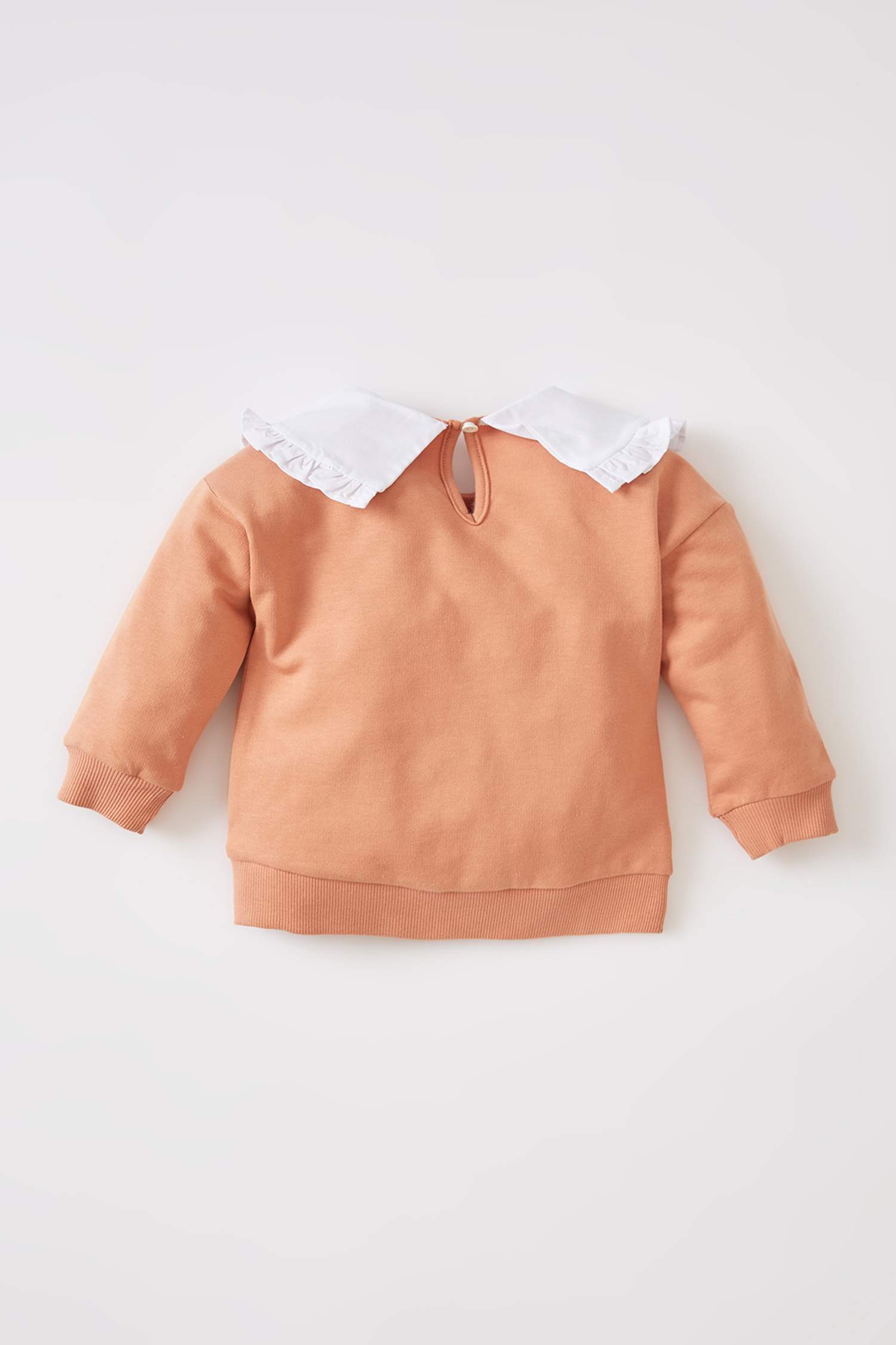 Kız Bebek Regular Fit Yakalı İçi Yumuşak Tüylü Sweatshirt