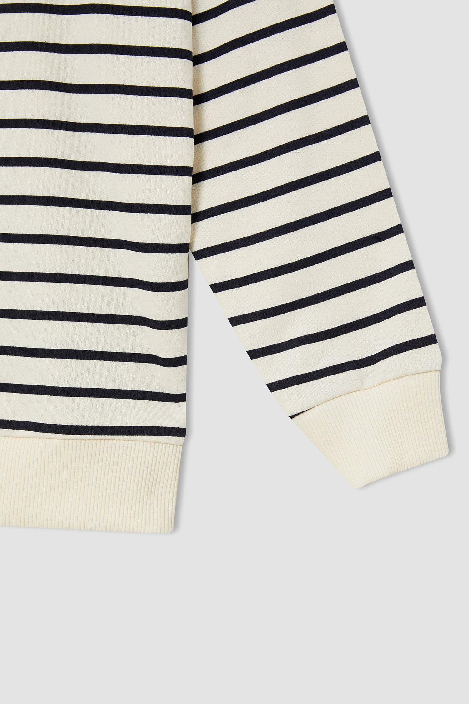 Erkek Çocuk Regular Fit Bisiklet Yaka Çizgili 2'li Sweatshirt