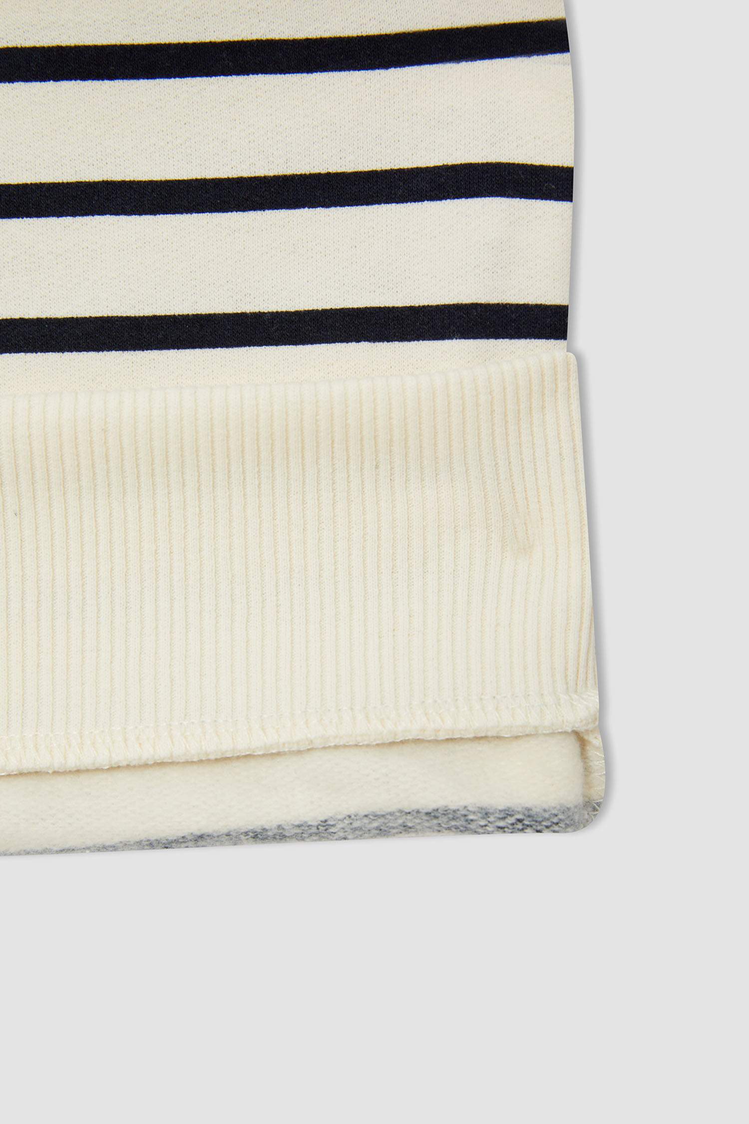 Erkek Çocuk Regular Fit Bisiklet Yaka Çizgili 2'li Sweatshirt