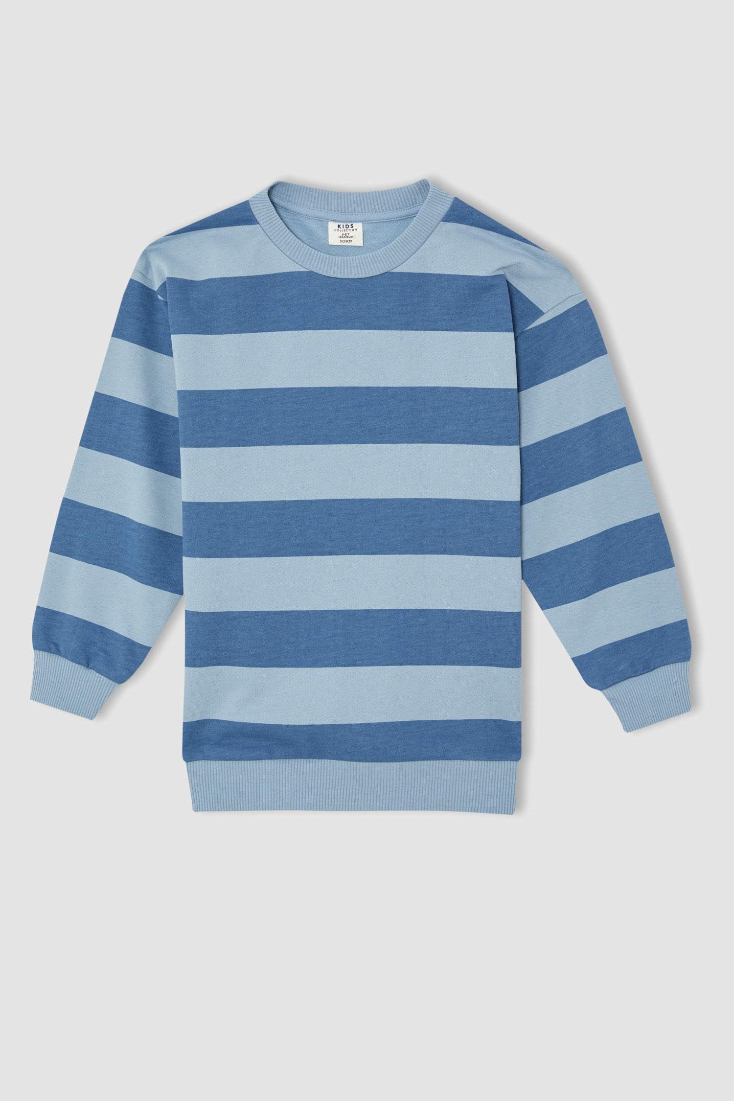 Erkek Çocuk Regular Fit Çizgili Bisiklet Yaka 2'li Sweatshirt