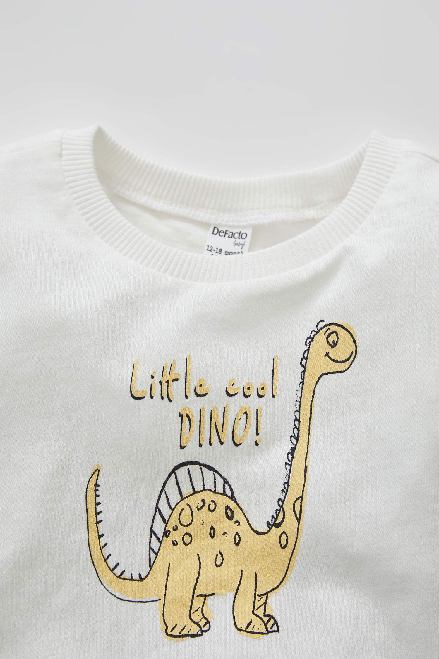 Erkek Bebek Dinozor Baskılı Pamuklu Kısa Kollu Tişört Ve Şort Takımı