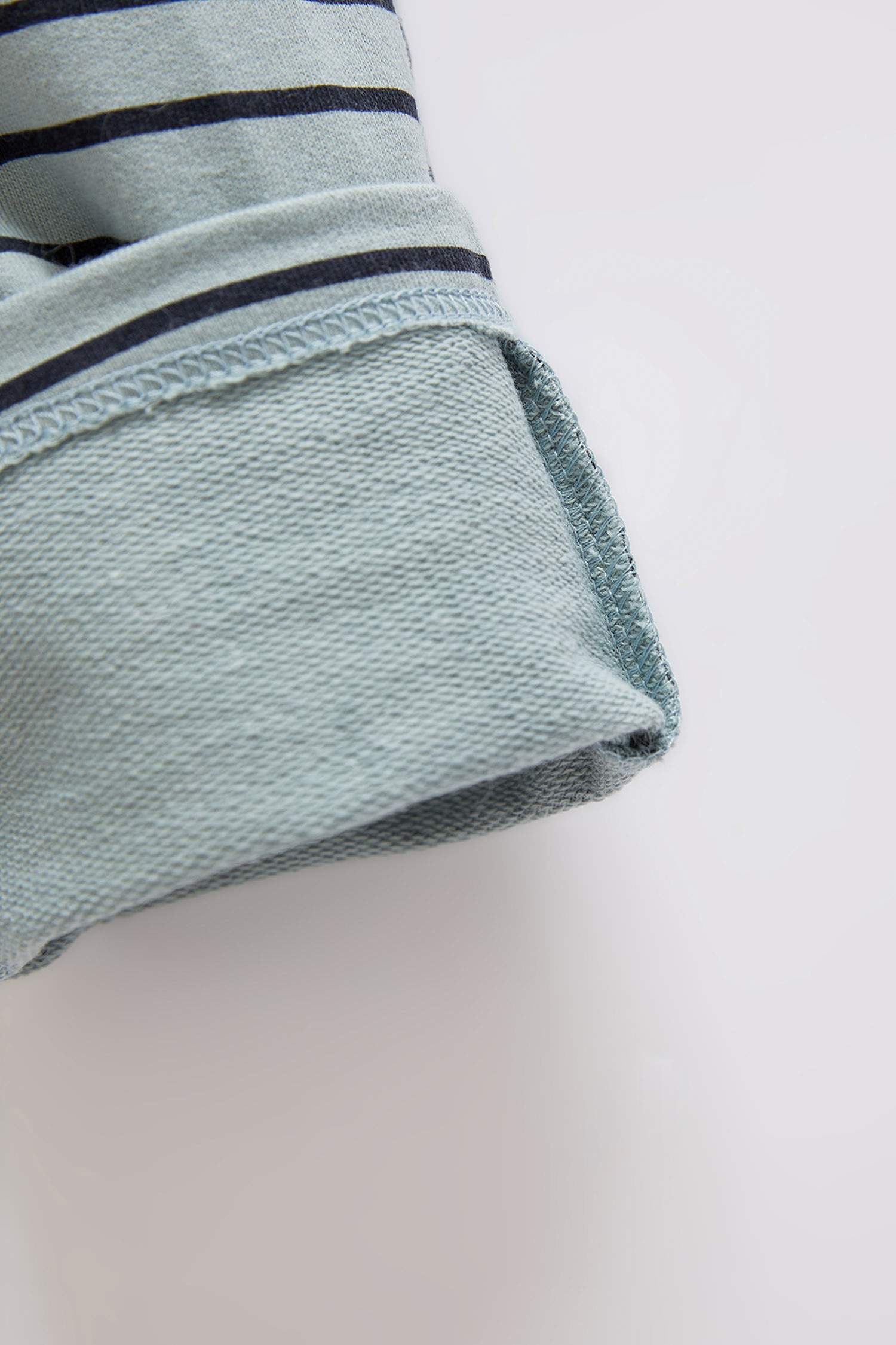 Erkek Bebek Çizgili Ayarlanabilir Askılı İnce Sweat Kumaşlı Tulum