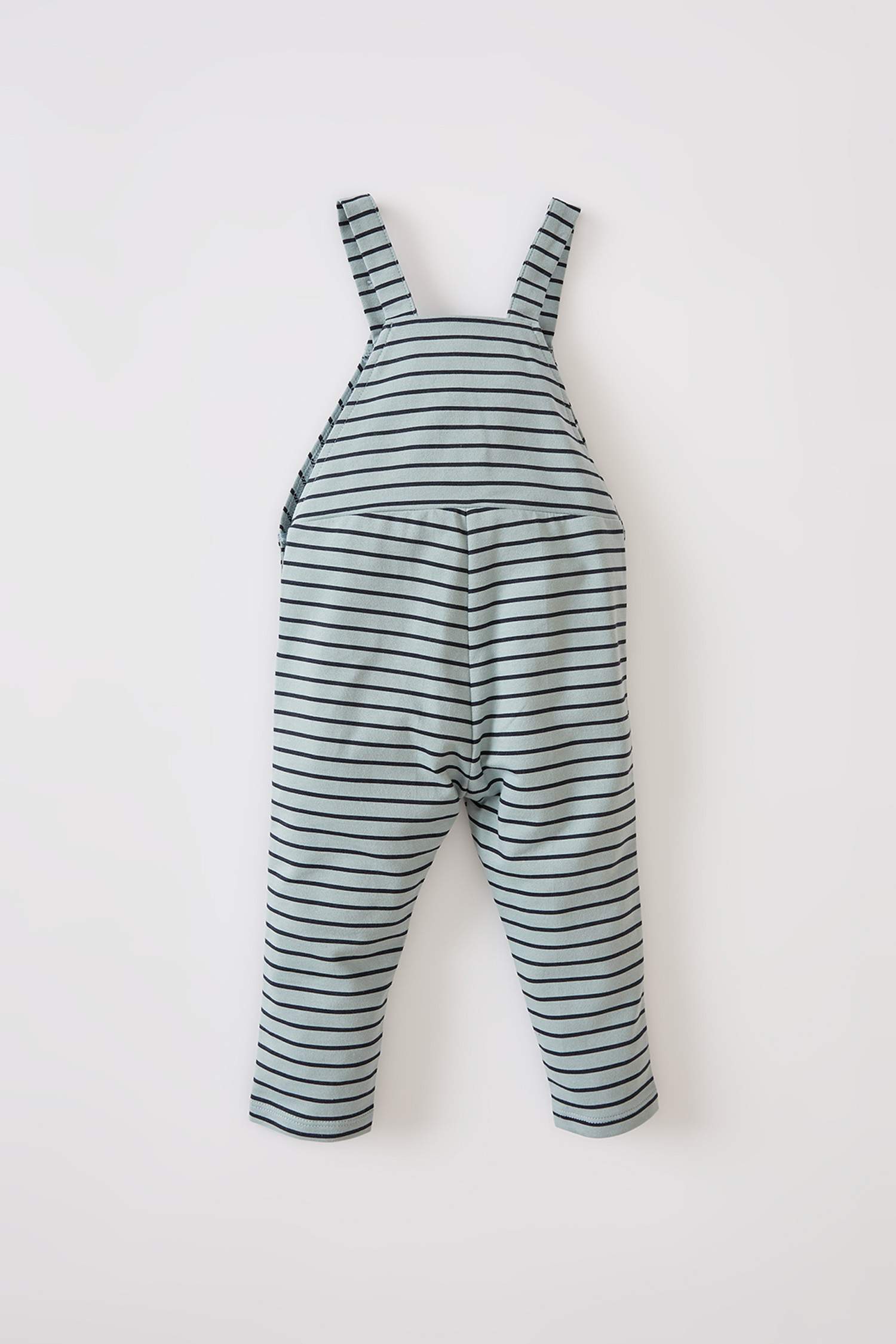 Erkek Bebek Çizgili Ayarlanabilir Askılı İnce Sweat Kumaşlı Tulum