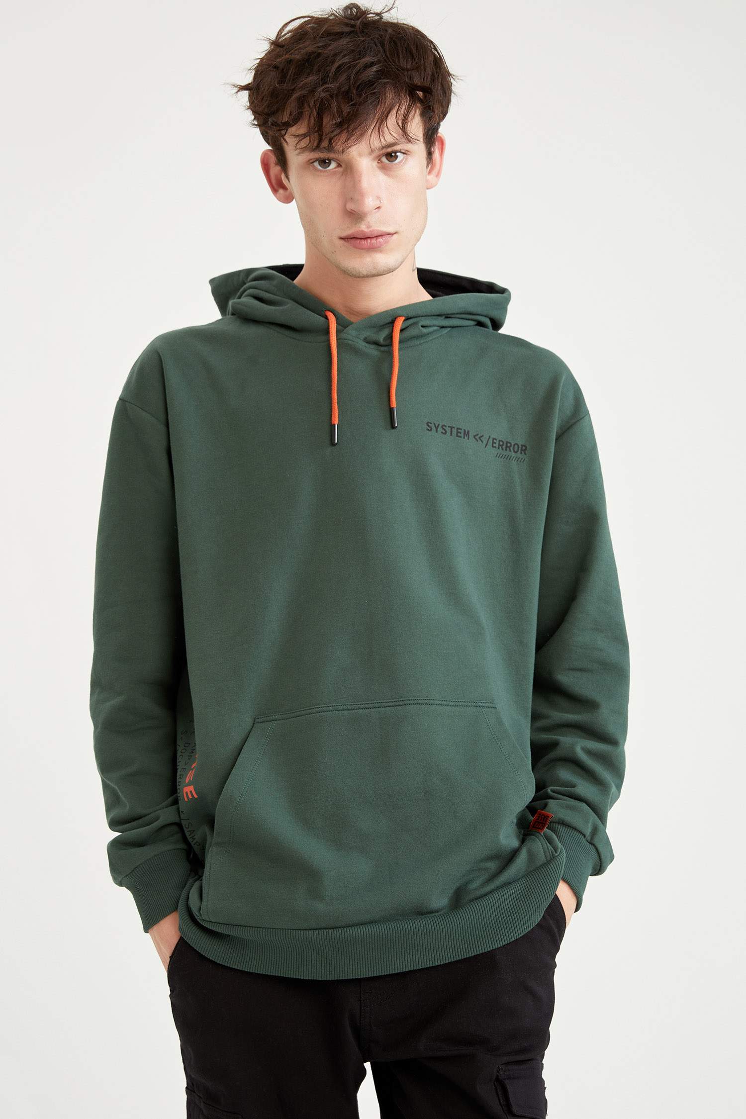 Oversize Fit Kapüşonlu Kanguru Cepli Uzun Kollu Sweatshirt
