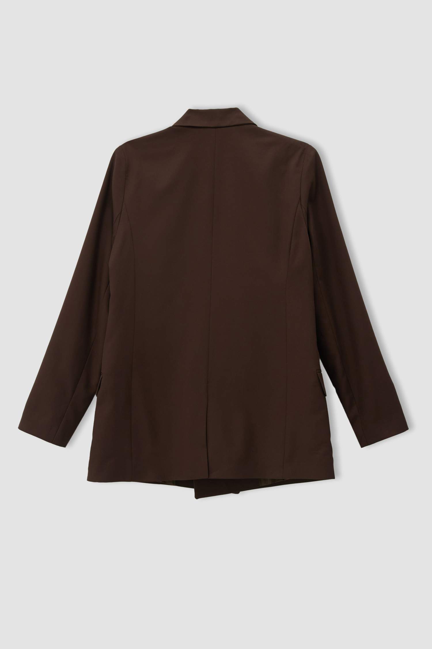 Basic Kapaklı Cepli Oversize Fit Uzun Kollu Blazer Ceket