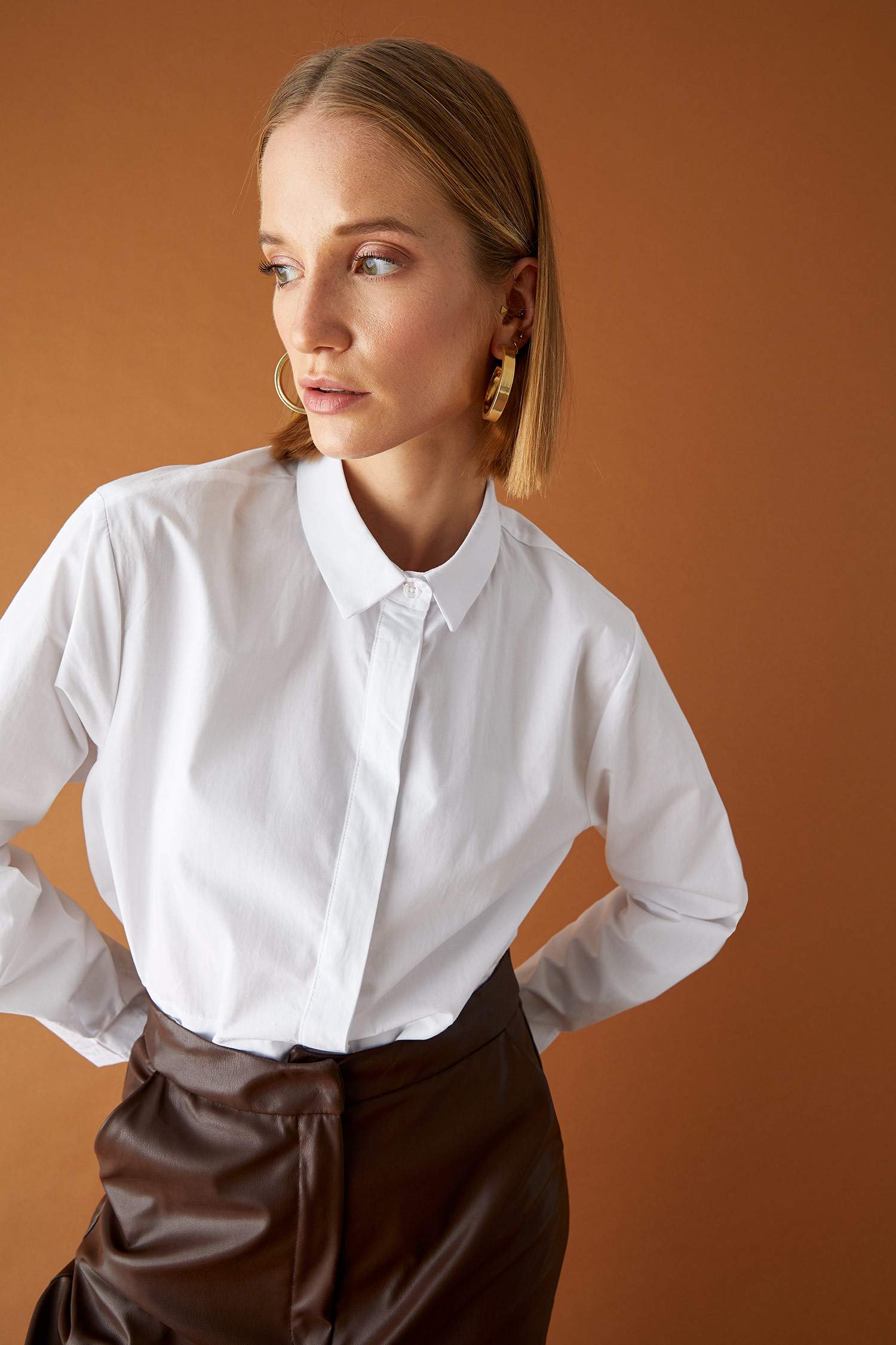 Basic Oversize Fit Pamuklu Poplin Gömlek