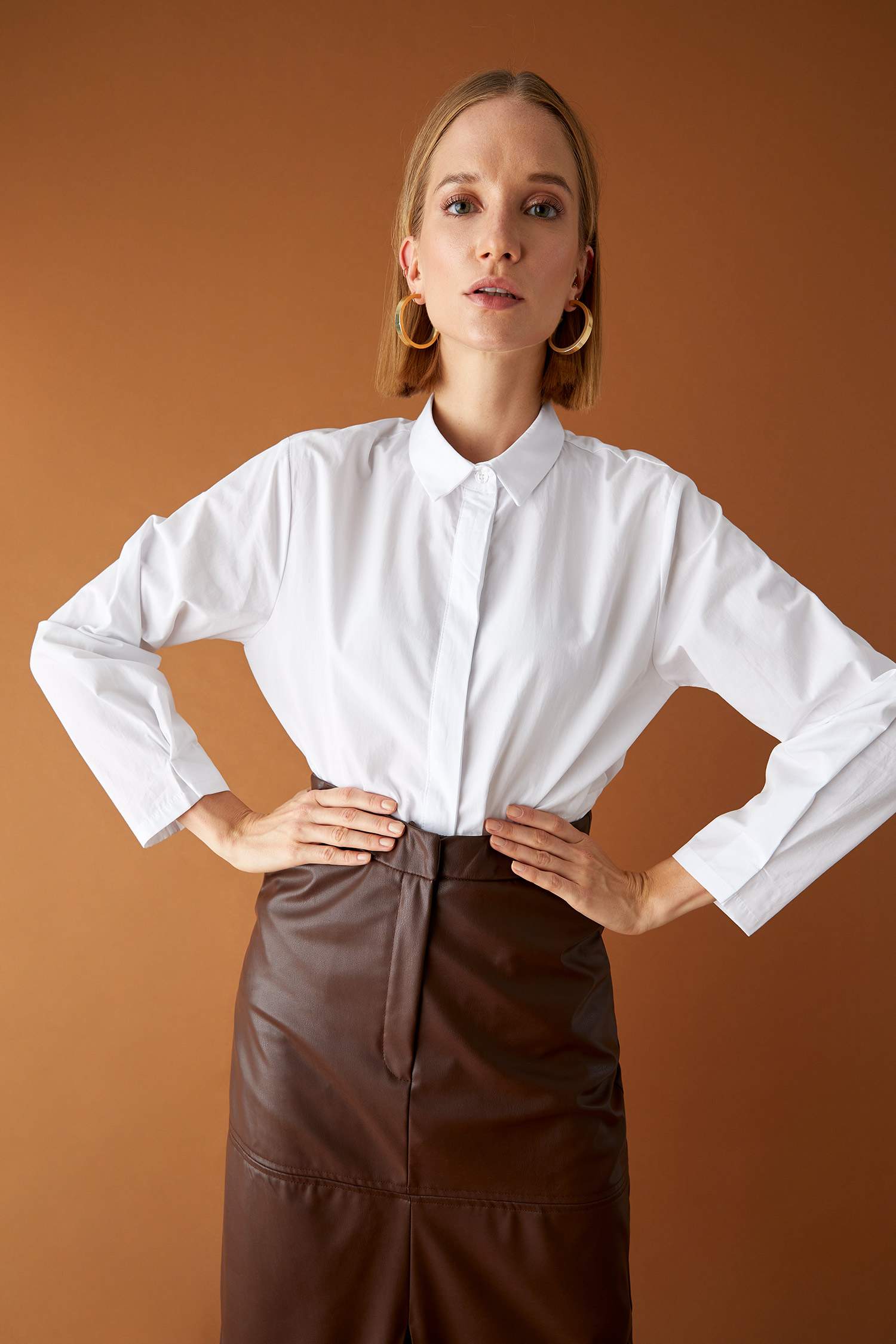 Basic Oversize Fit Pamuklu Poplin Gömlek