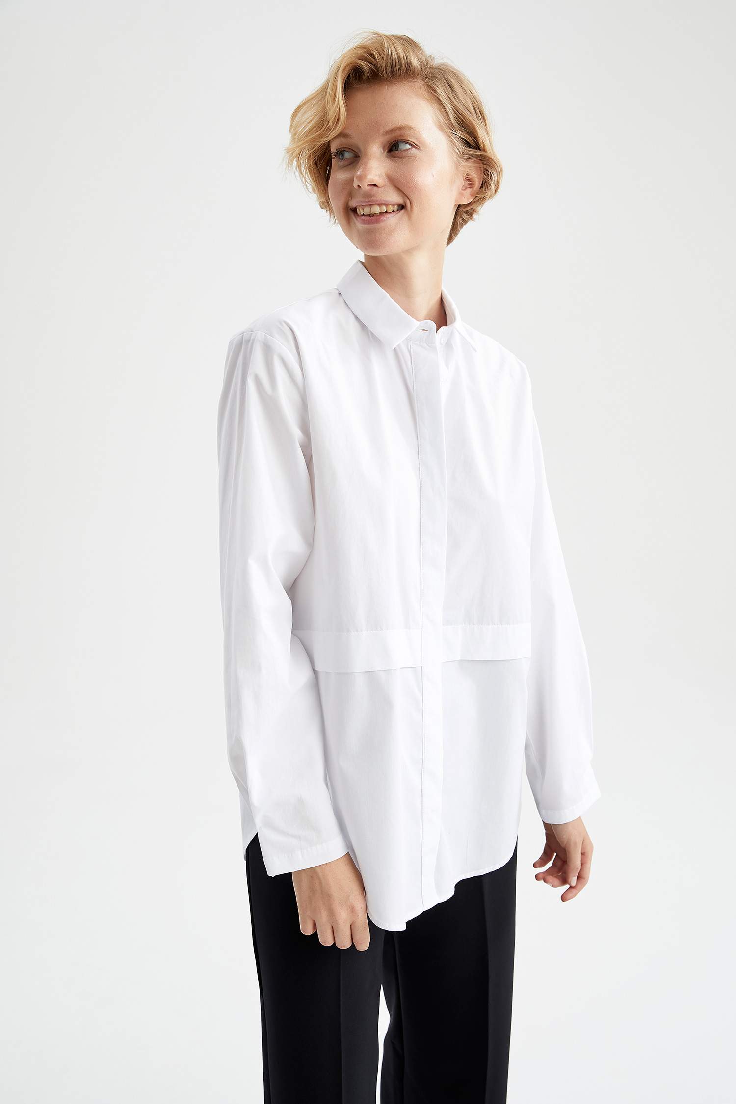 Basic Oversize Fit Pamuklu Poplin Gömlek