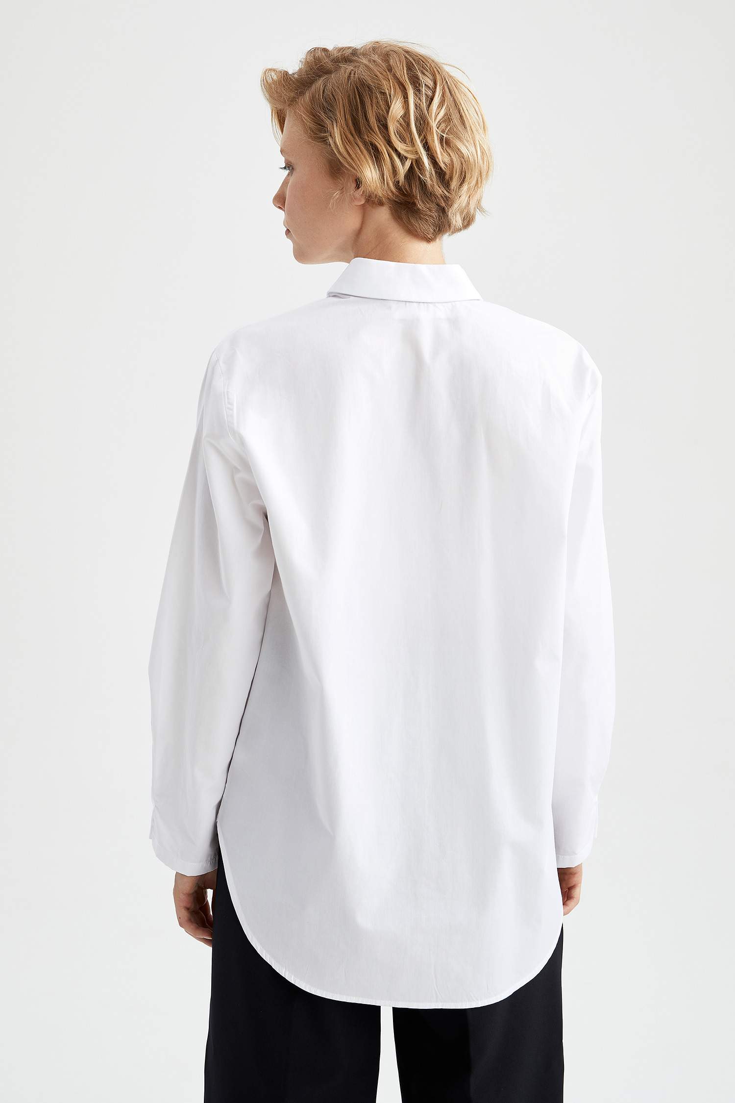 Basic Oversize Fit Pamuklu Poplin Gömlek