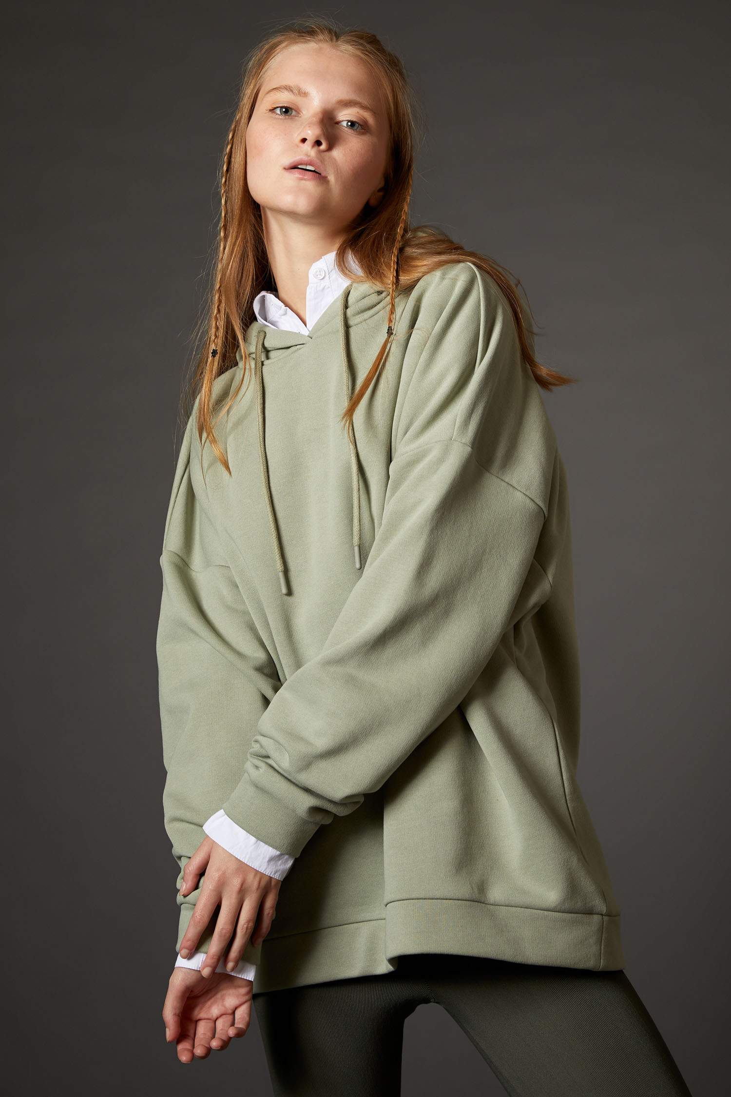 Basic Kapüşonlu İçi Polarlı Relax Fit Sweatshirt