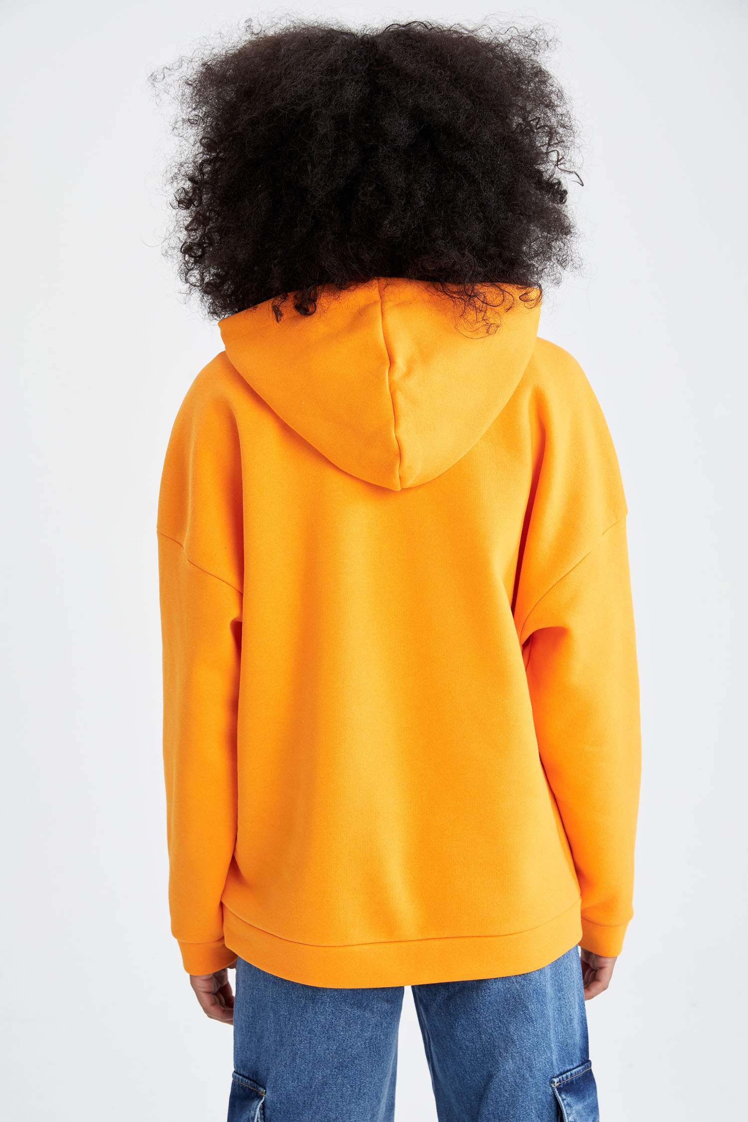 Basic Kapüşonlu İçi Polarlı Relax Fit Sweatshirt