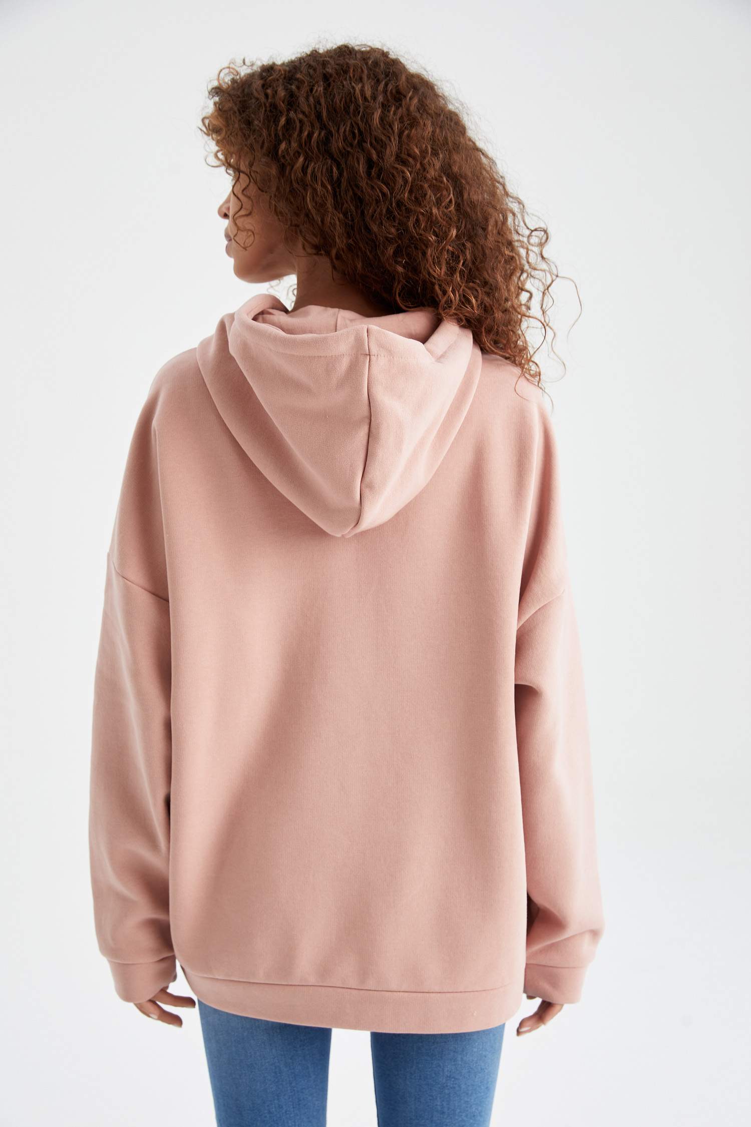 Basic Kapüşonlu İçi Polarlı Relax Fit Sweatshirt
