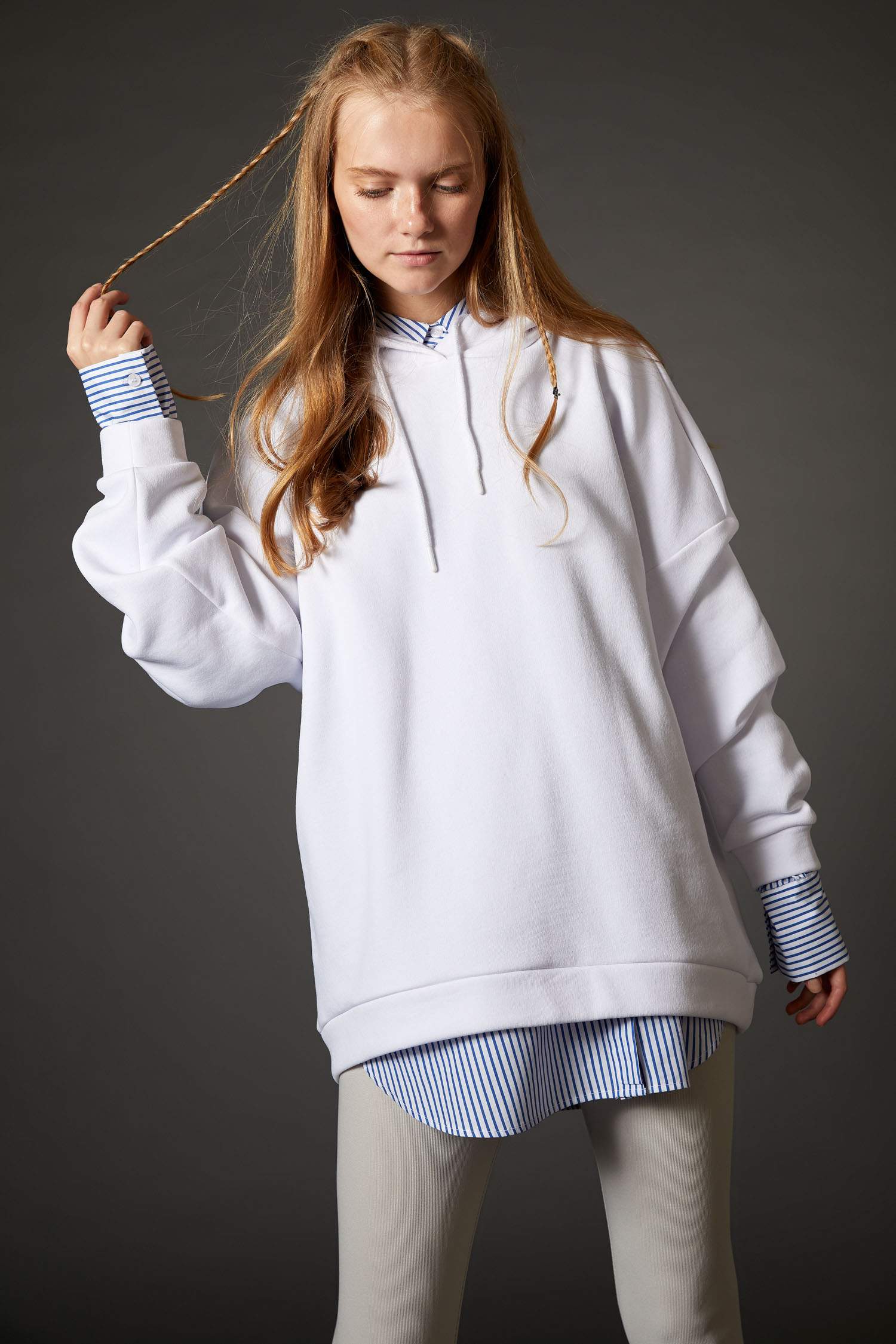Basic Kapüşonlu İçi Polarlı Relax Fit Sweatshirt