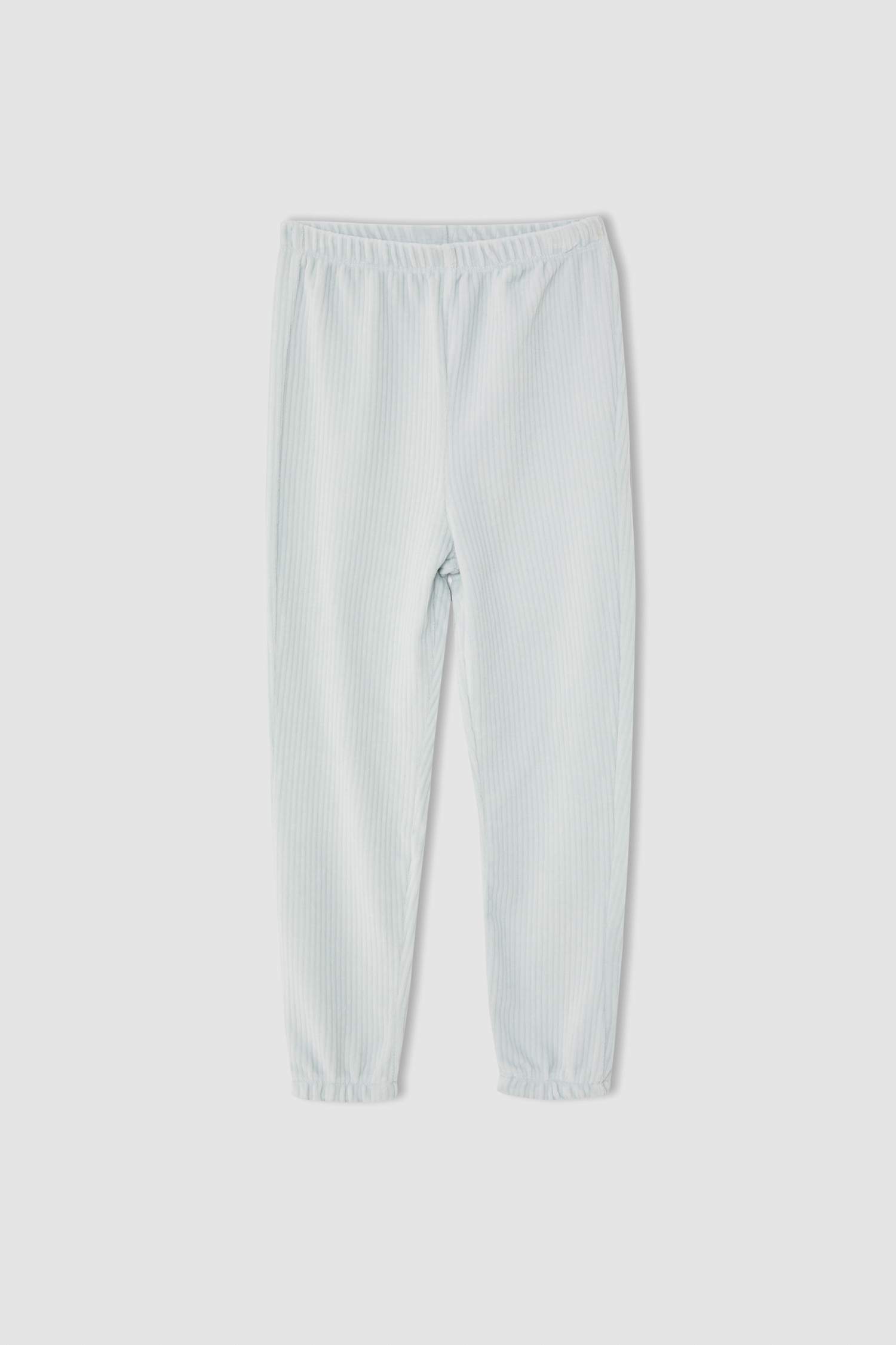 Kız Çocuk Regular Fit Kadife Uzun Kollu Pijama Takım