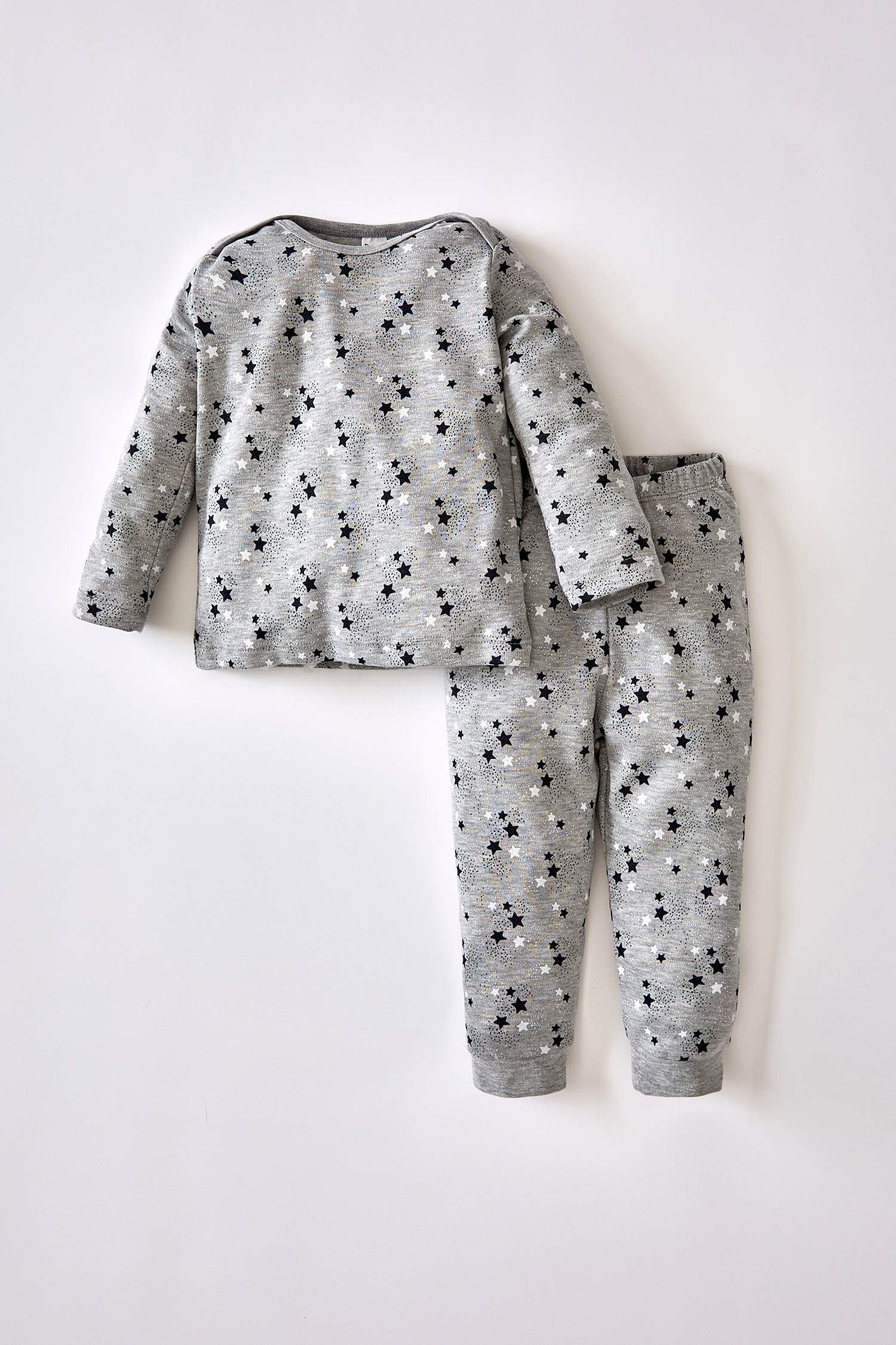 Erkek Bebek Yıldız Desenli Uzun Kollu Pijama Takımı