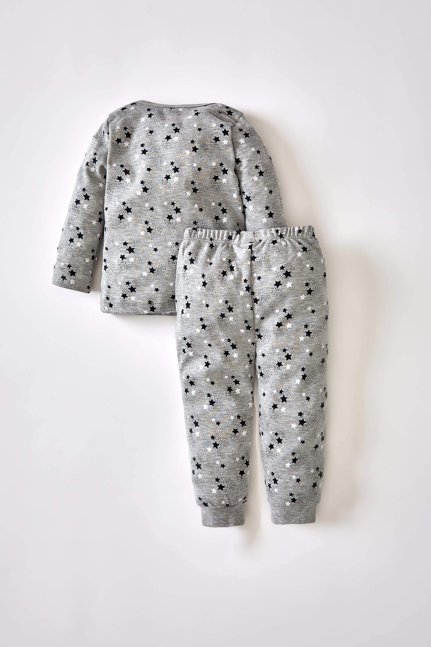 Erkek Bebek Yıldız Desenli Uzun Kollu Pijama Takımı