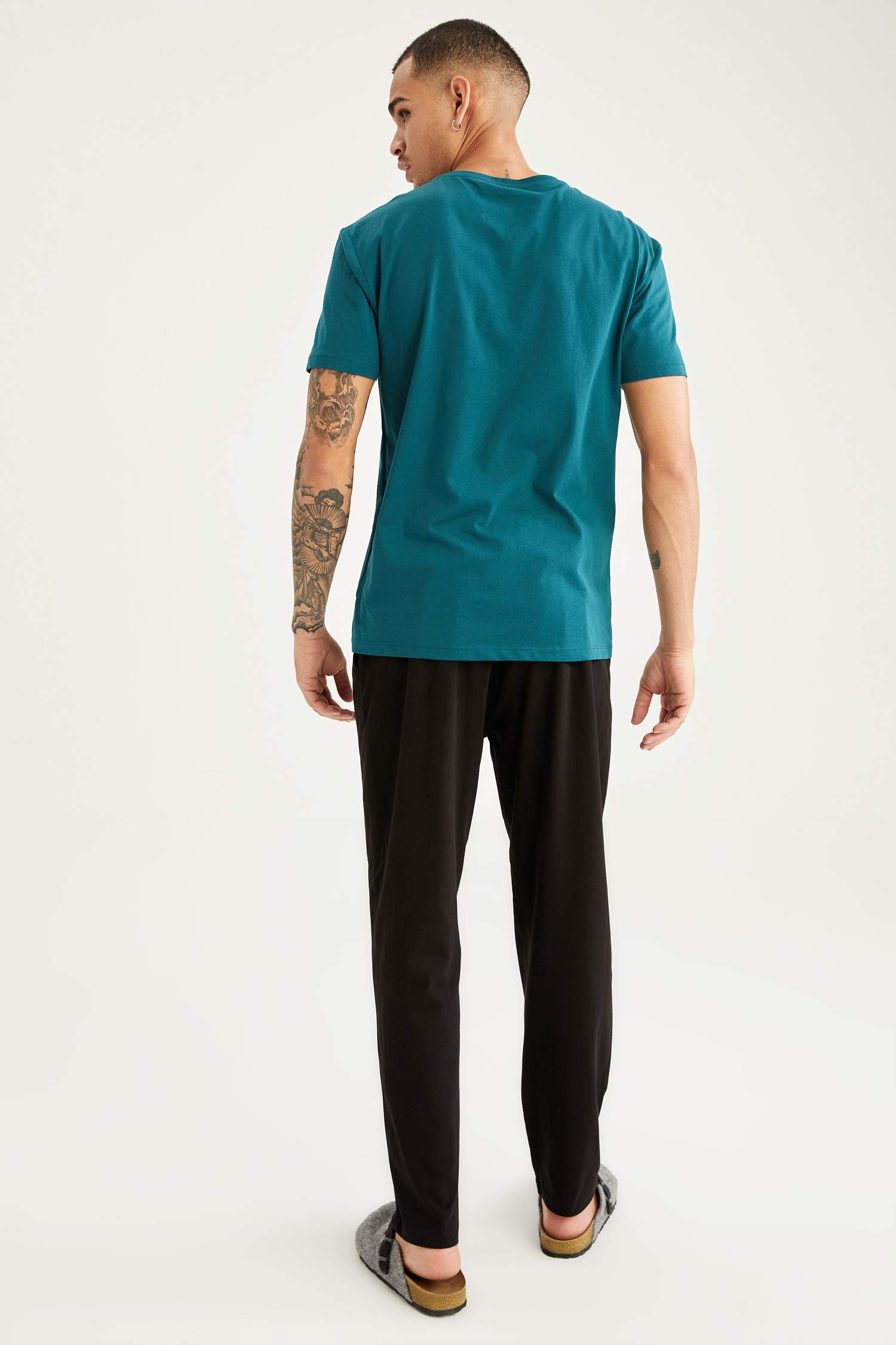 Regular Fit Slogan Baskılı Pijama Takımı