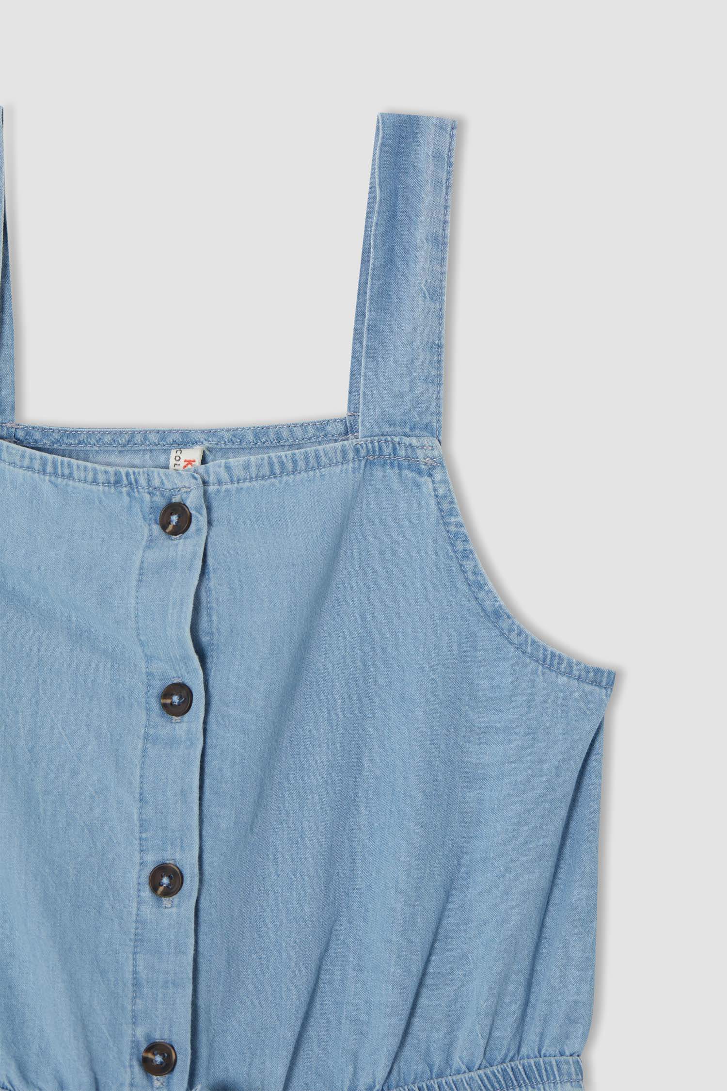 Defacto Kız Çocuk Regular Fit Geniş Paça Jean Tulum. 2 Defacto Kız Çocuk Regular Fit Geniş Paça Jean Tulum. 2