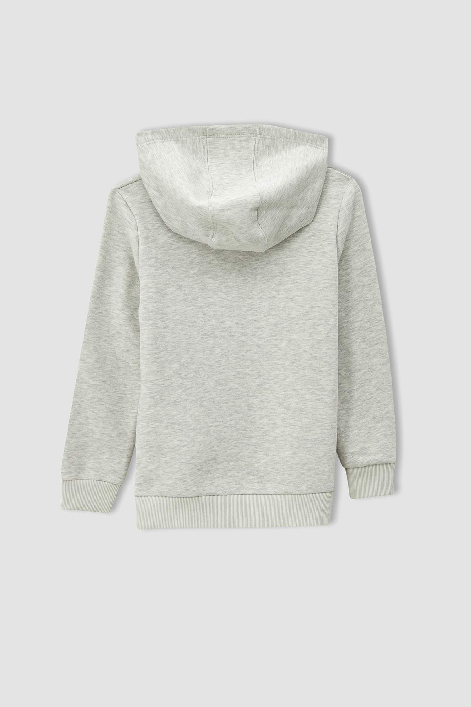 Erkek Çocuk Regular Fit Kuru Kafa Desenli Kapüşonlu İçi Yumuşak Tüylü Sweatshirt