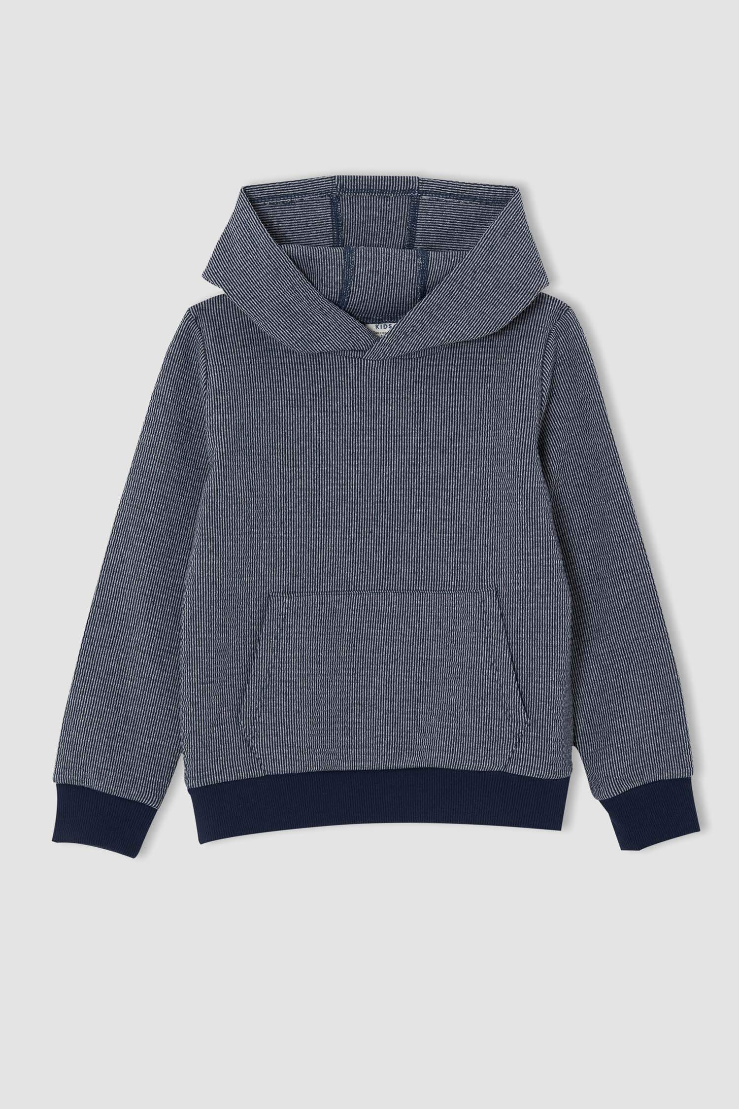 Erkek Çocuk Regular Fit Kapüşonlu Kanguru Cepli Sweatshirt